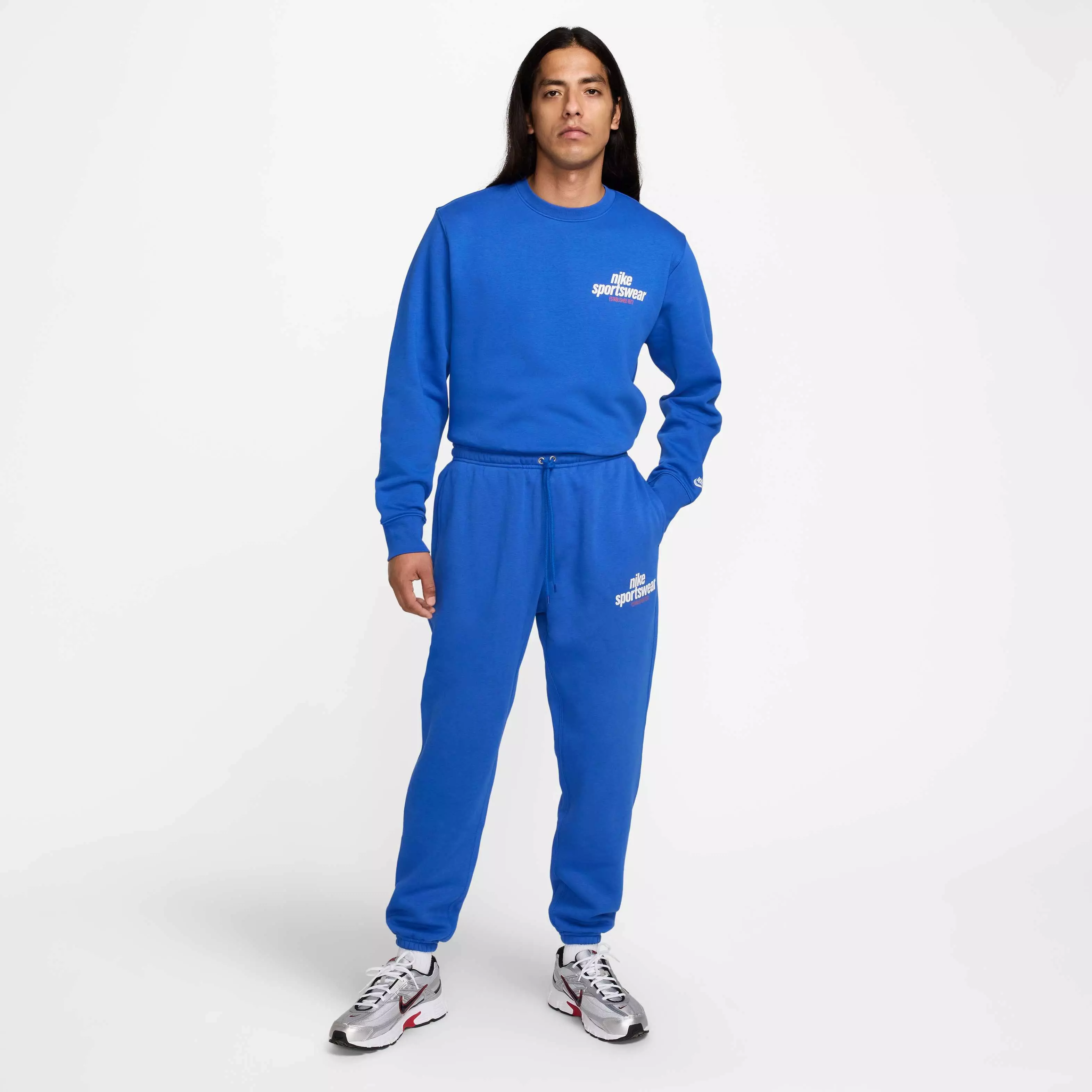 Nike Men's Club BB Fleece Crew Sweatshirt - ROYAL
