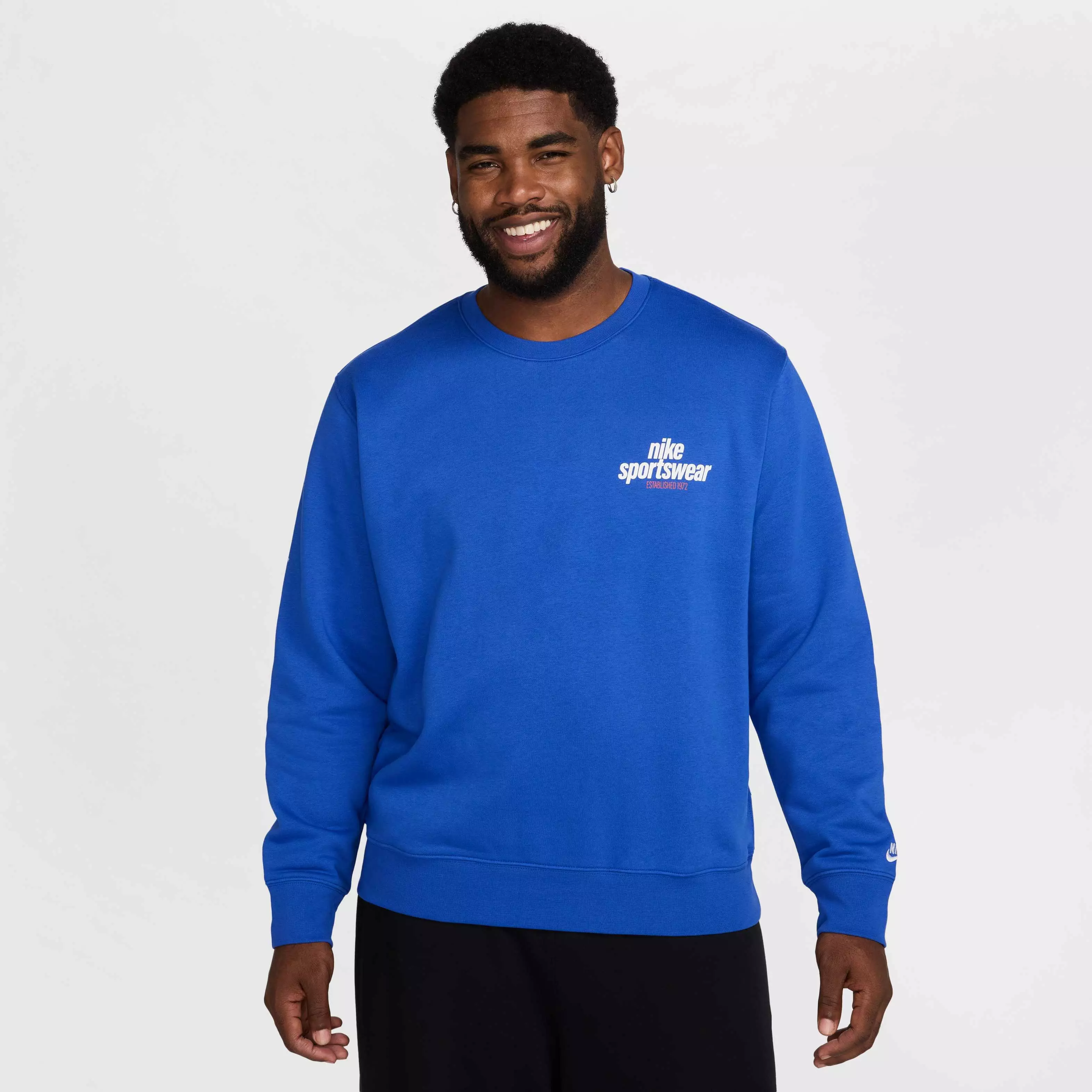 Nike Men's Club BB Fleece Crew Sweatshirt - ROYAL