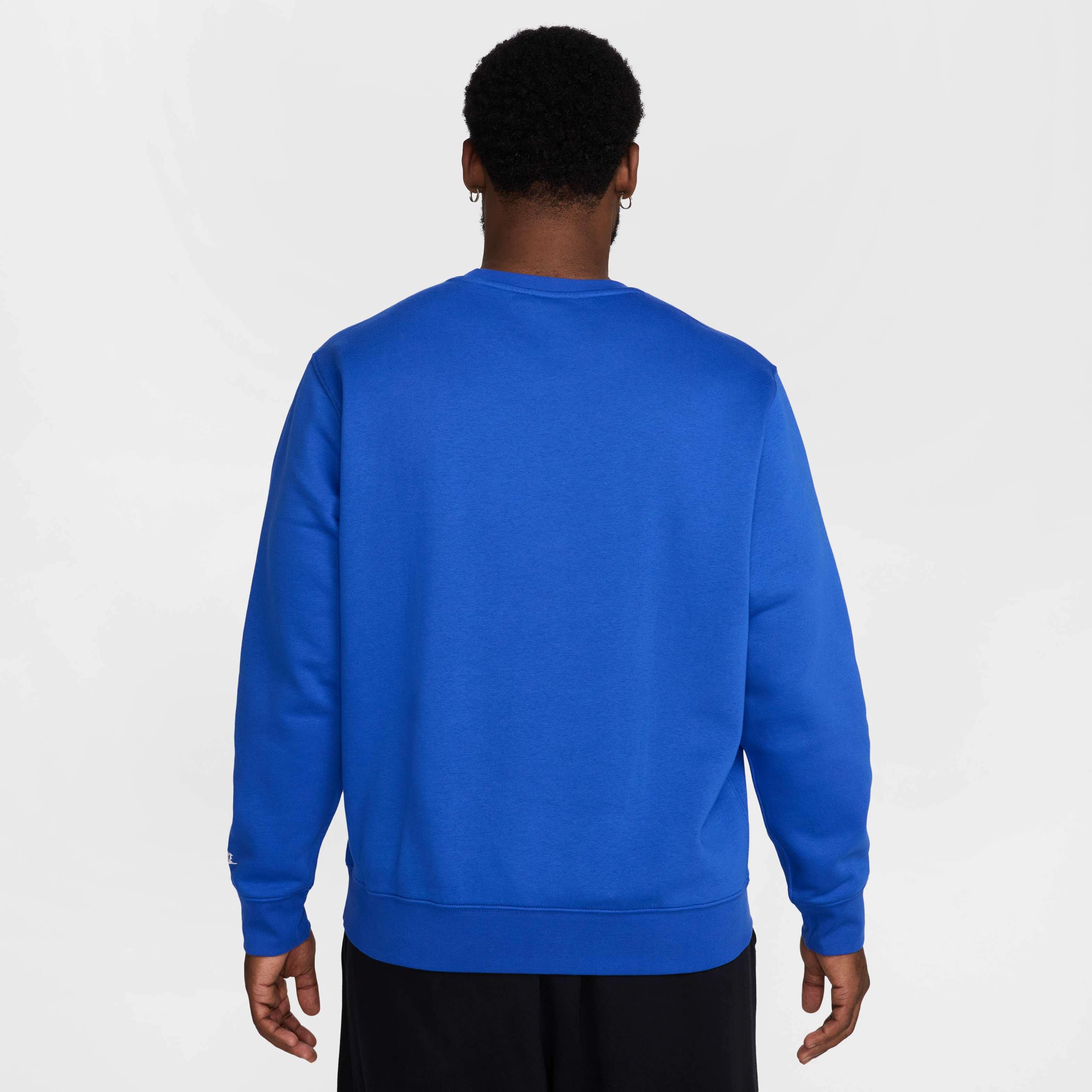 Nike Men's Club BB Fleece Crew Sweatshirt - ROYAL Thumbnail View 7