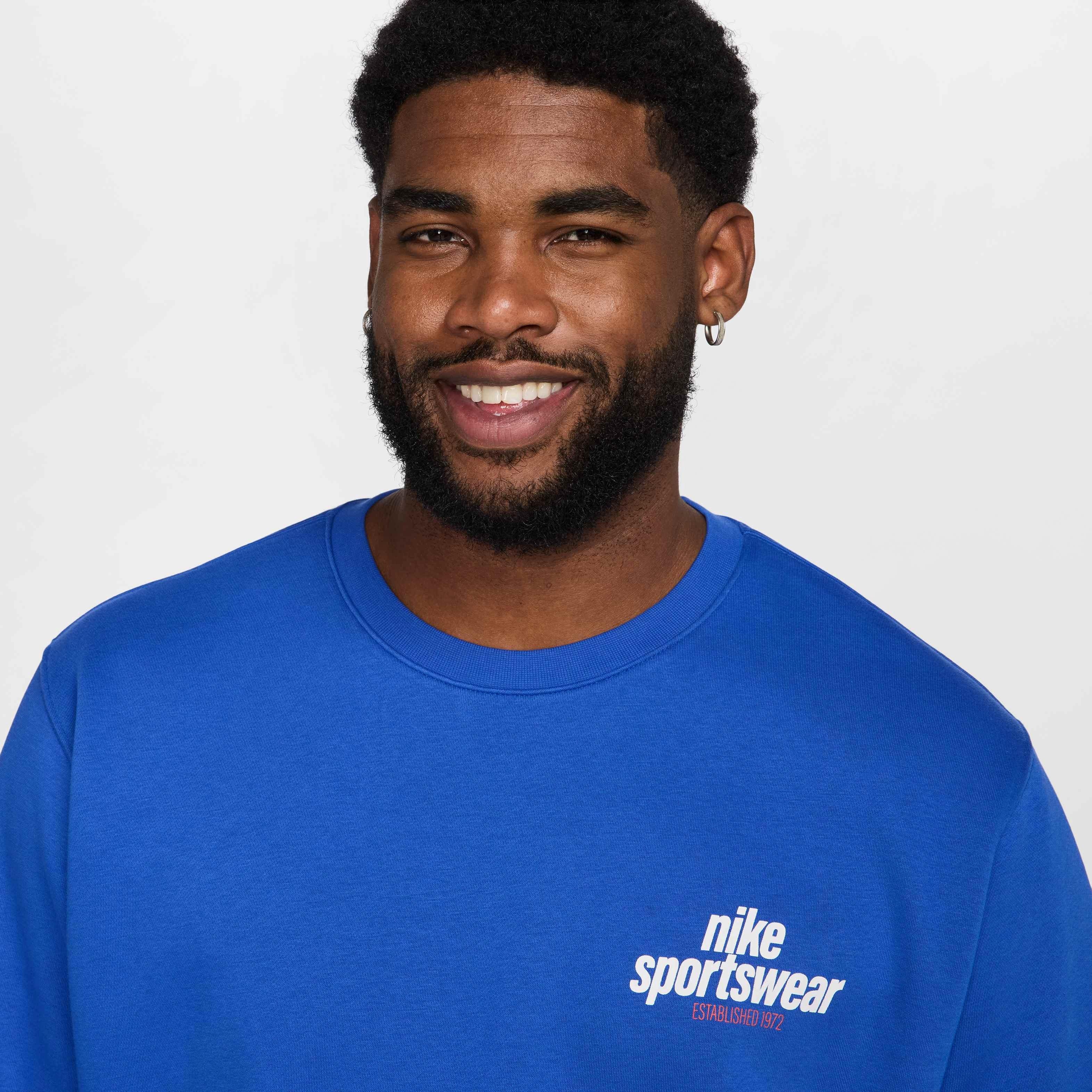 Nike Men's Club BB Fleece Crew Sweatshirt - ROYAL Thumbnail View 8