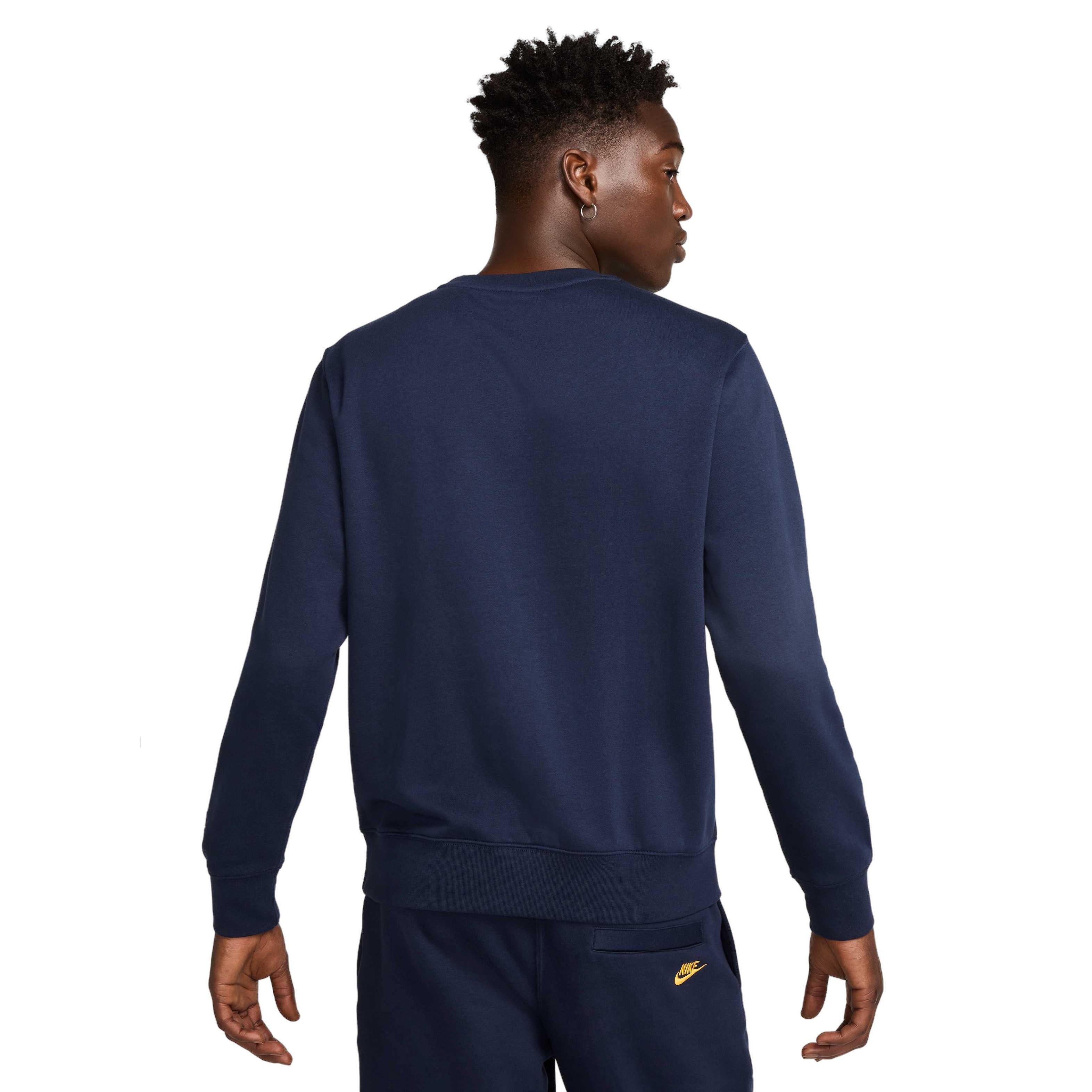 Nike Men's Club BB Fleece Crew - BLUE Thumbnail View 2