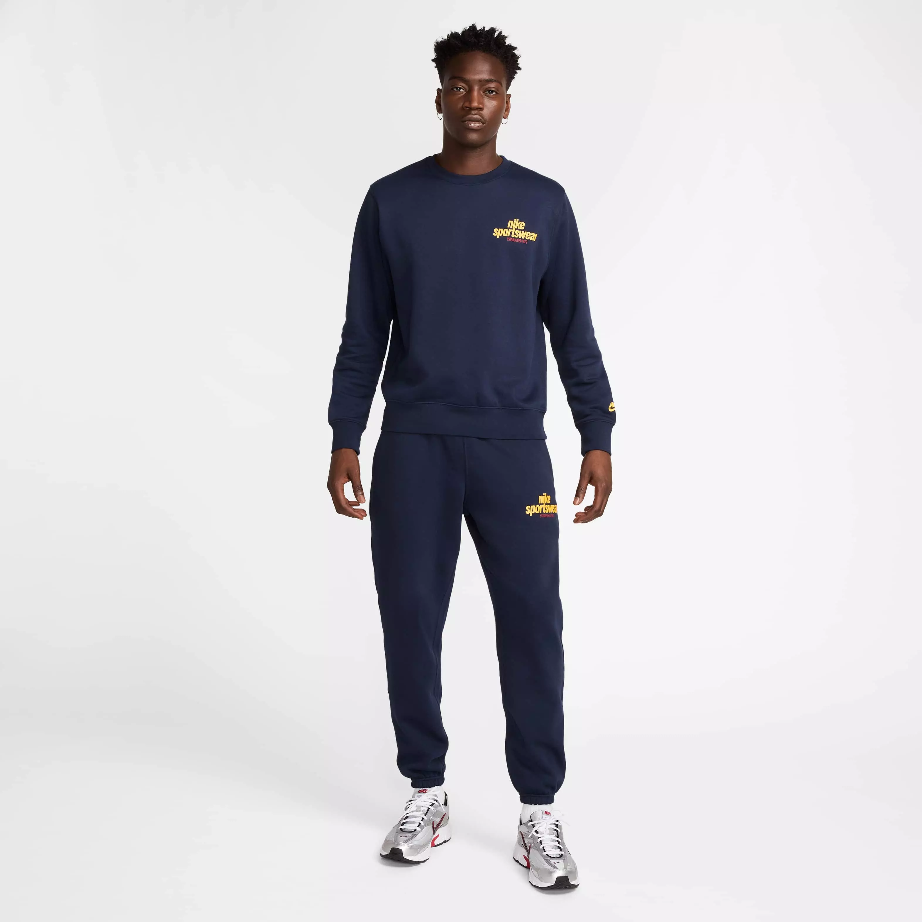 Nike Men's Club BB Fleece Crew - BLUE