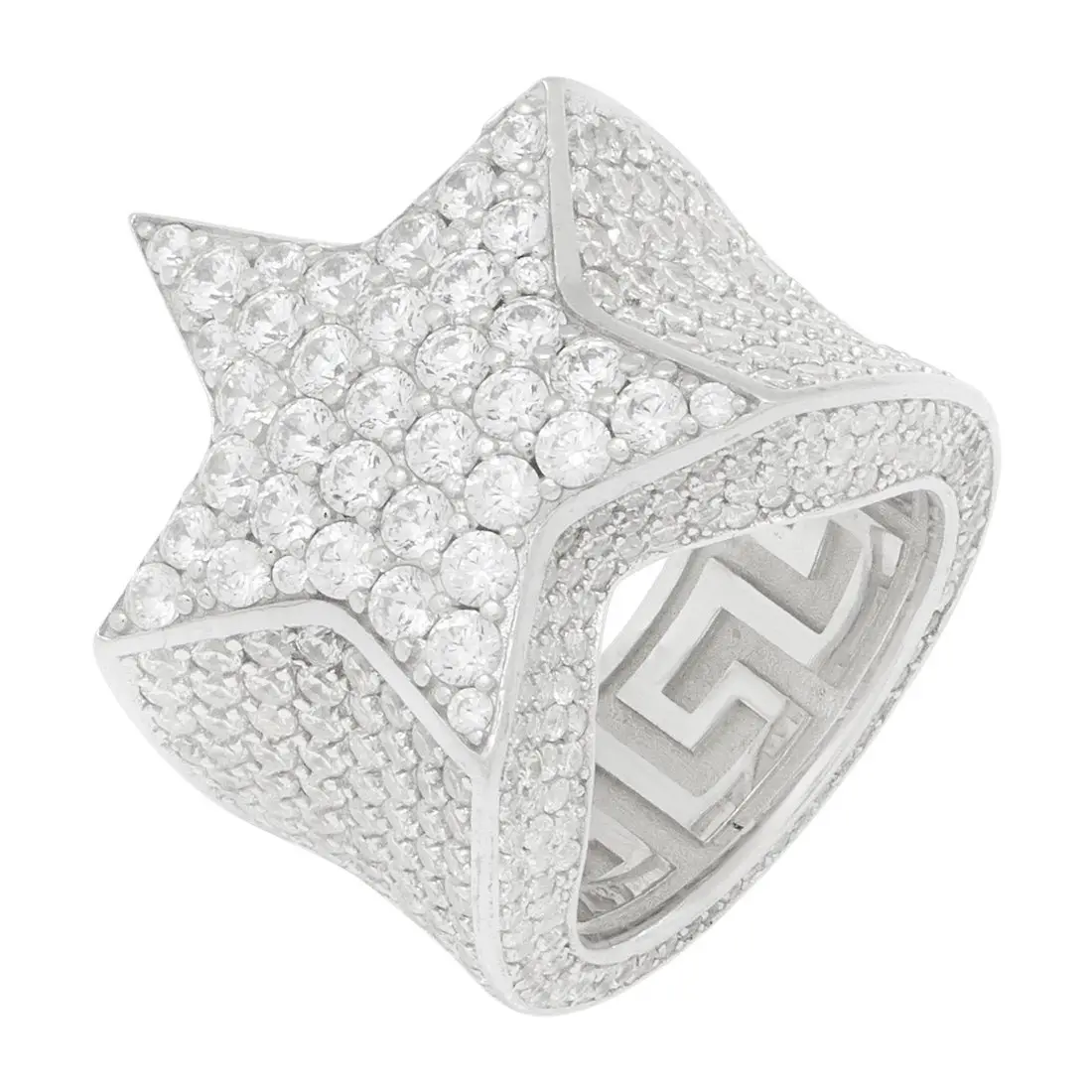 King Ice Shooting Star Ring - White Gold - WHITE GOLD