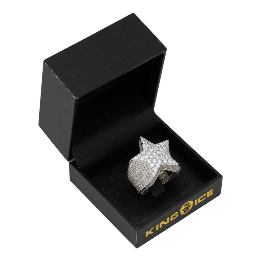King Ice Shooting Star Ring - White Gold - WHITE GOLD