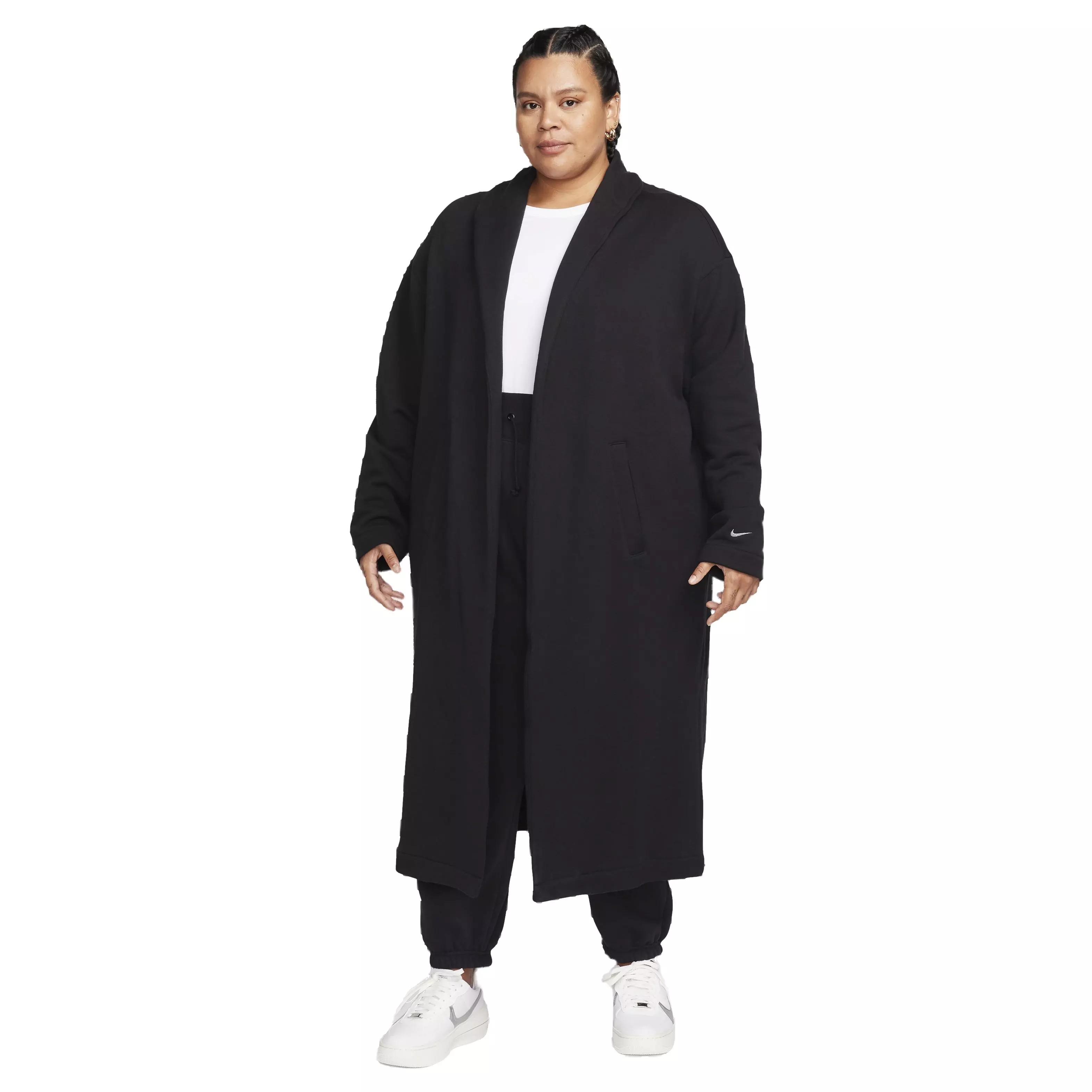 Nike Women's Sportswear Modern French Terry Oversized Duster - BLACK