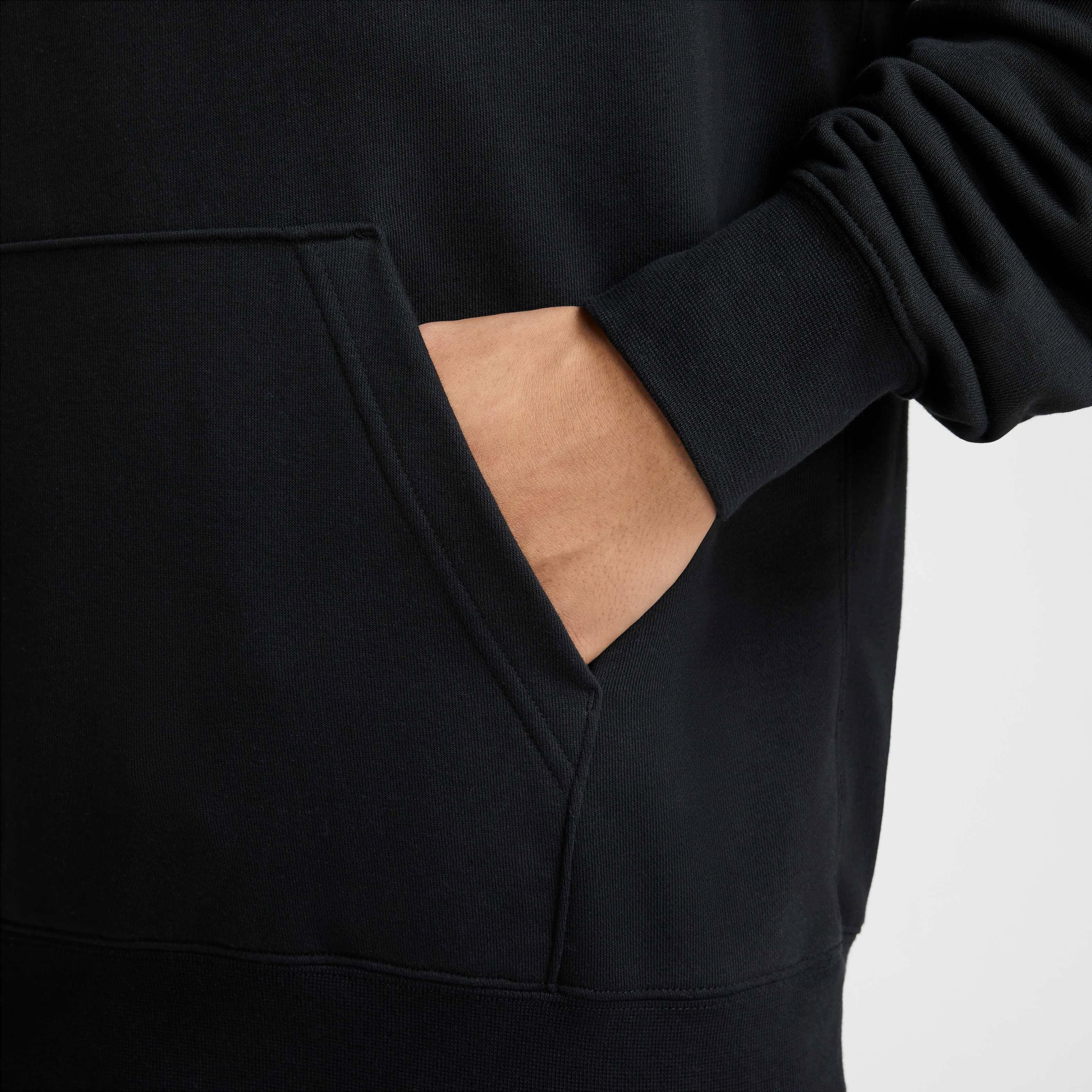 Nike Men's Club SSNL French Terry Hoodie - BLACK Thumbnail View 5