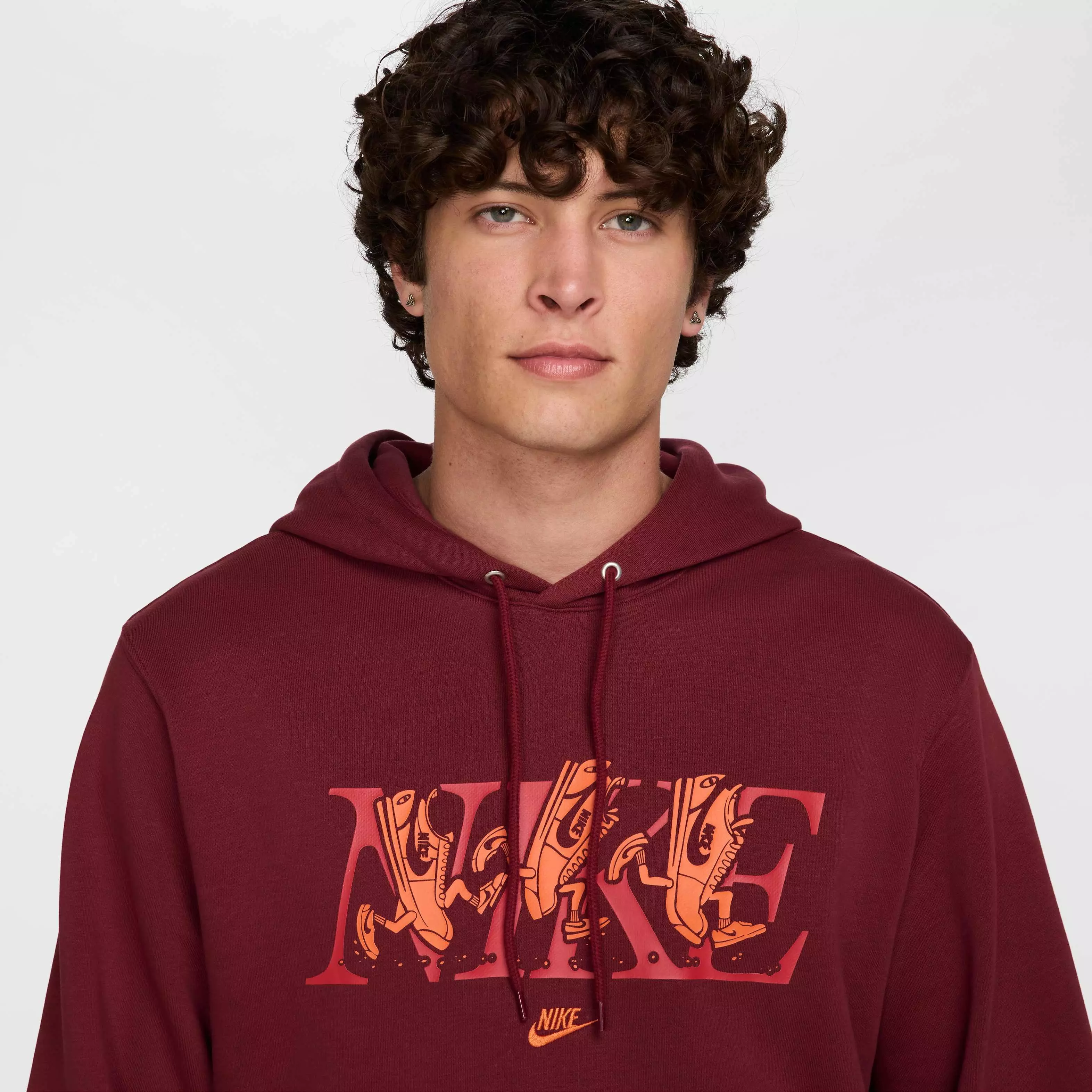 Nike Men's Club SSNL French Terry Hoodie - RED