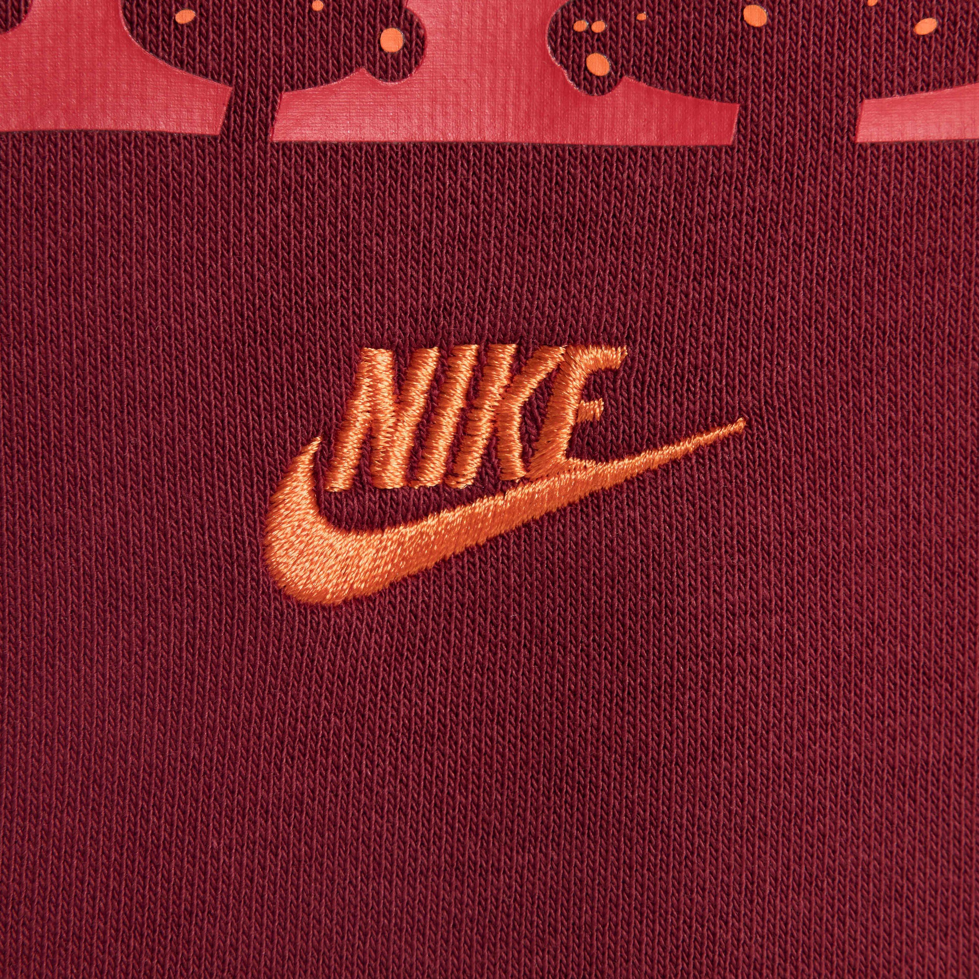 Nike Men's Club SSNL French Terry Hoodie - RED Thumbnail View 4