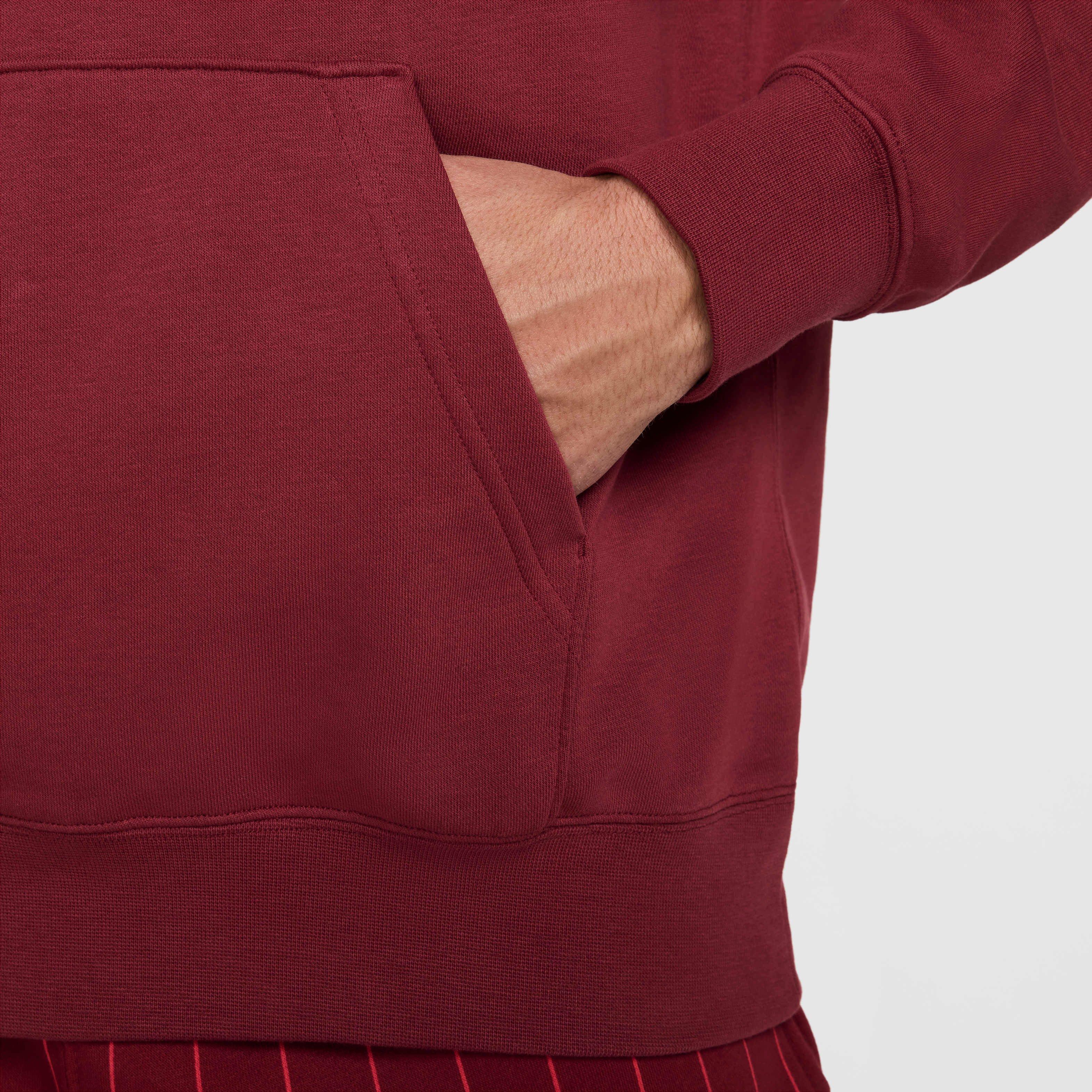 Nike Men's Club SSNL French Terry Hoodie - RED Thumbnail View 5