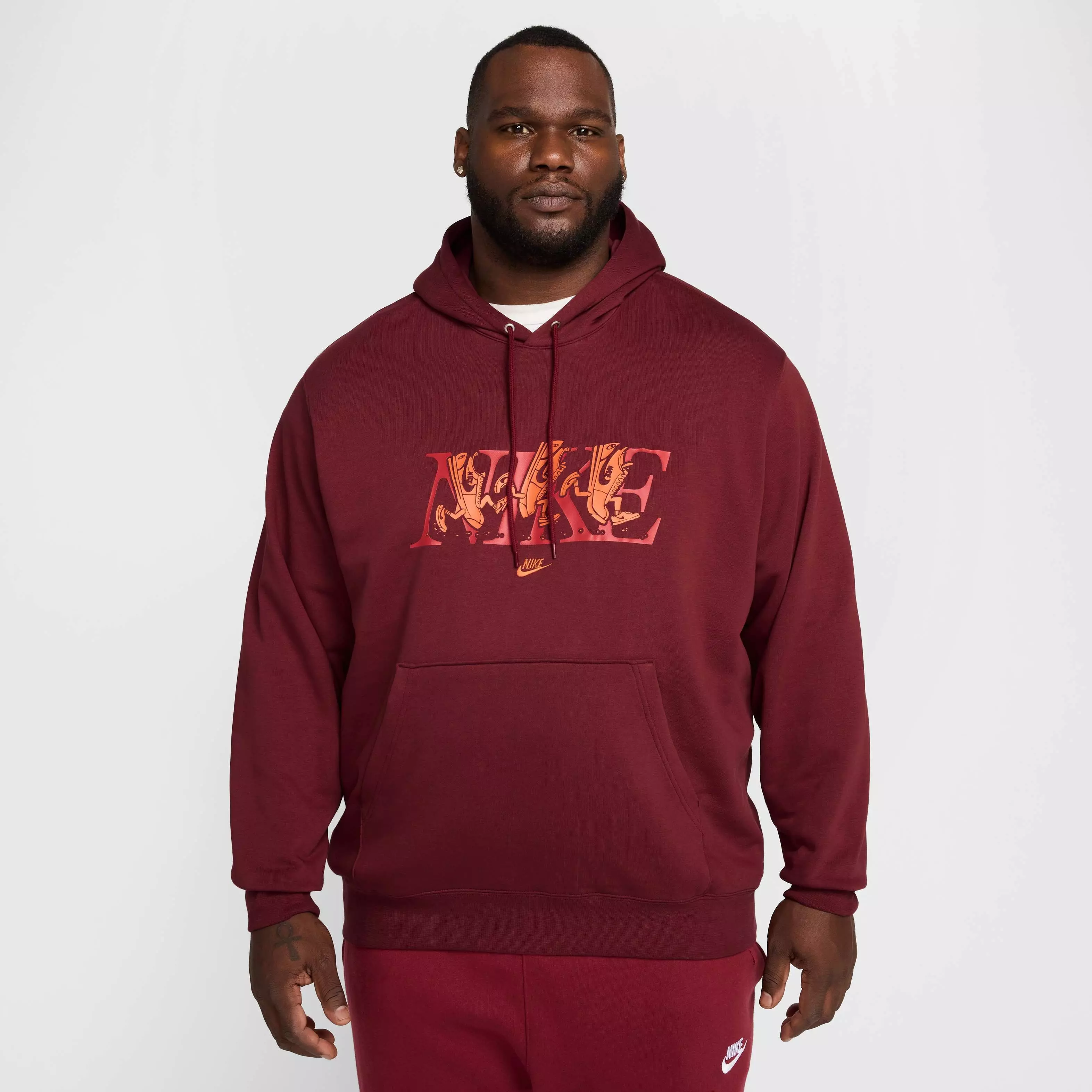 Nike Men's Club SSNL French Terry Hoodie - RED