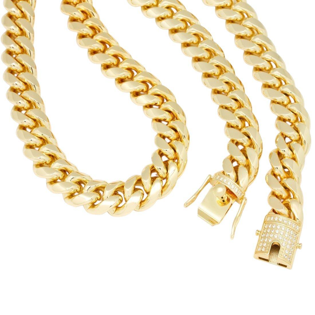 King Ice 16mm Miami Cuban Link Chain - Gold - GOLD