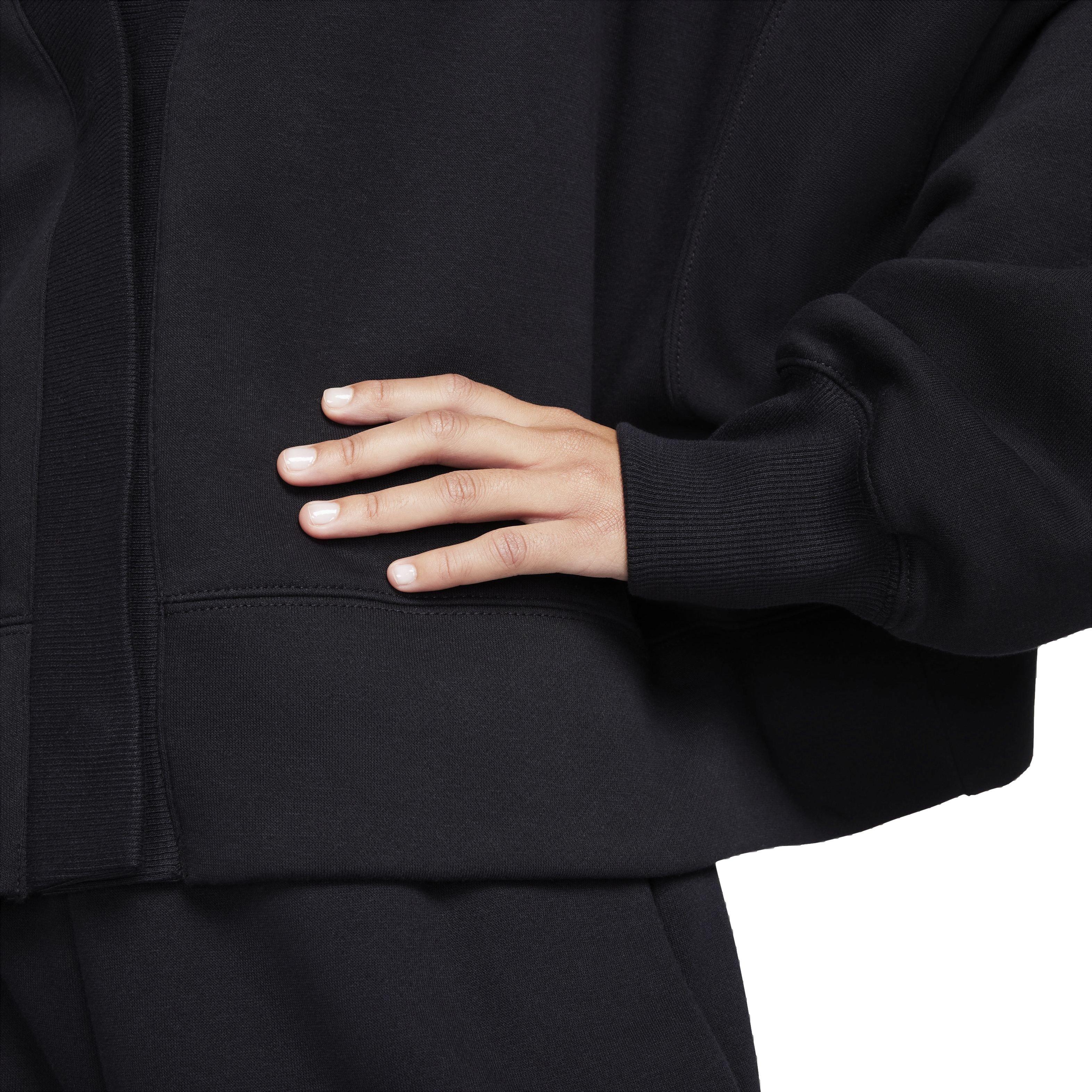 Nike Women's Sportswear Phoenix Fleece Over-Oversized Cardigan - BLACK Thumbnail View 5