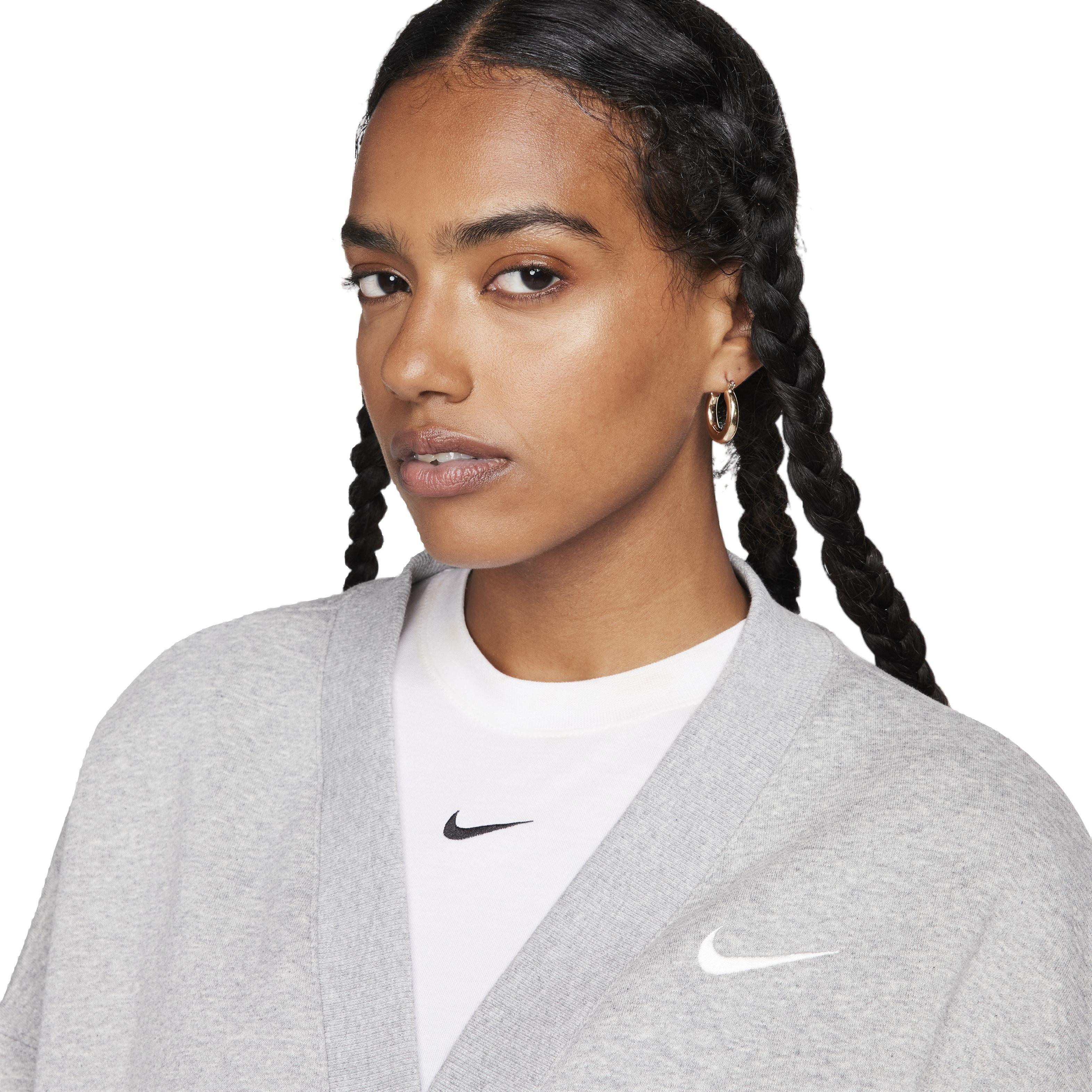 Nike Women's Sportswear Phoenix Fleece Over-Oversized Cardigan - GREY Thumbnail View 3