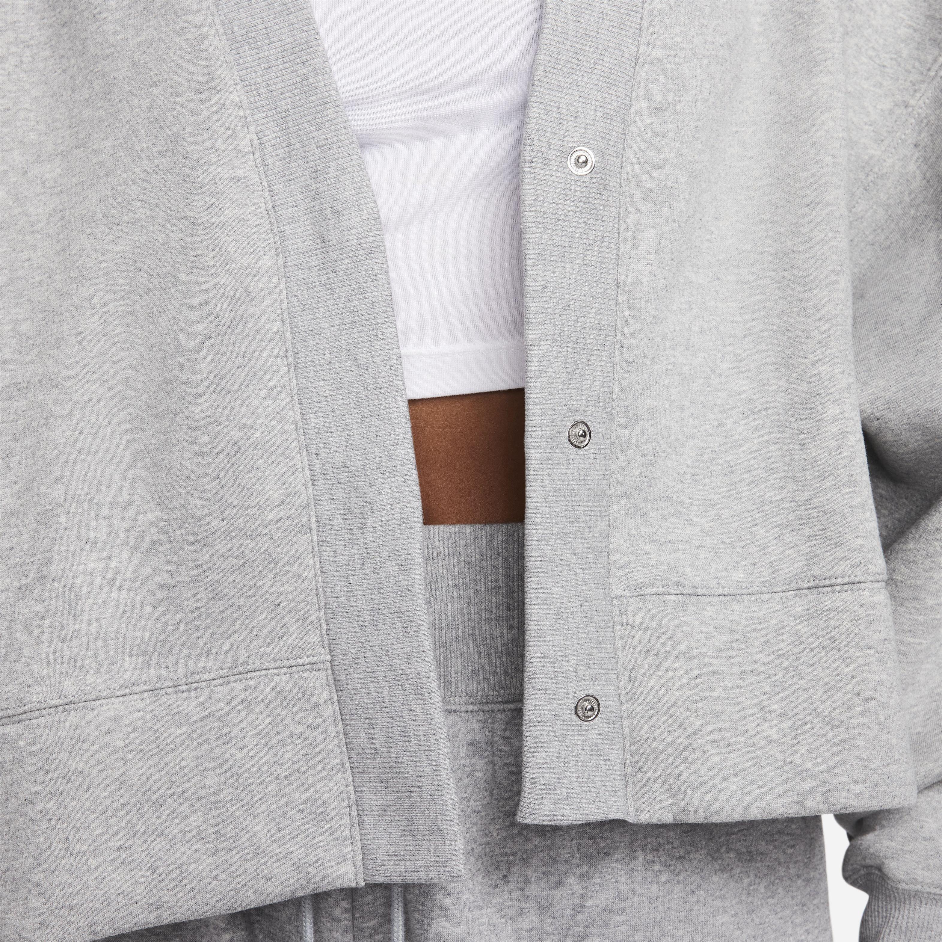 Nike Women's Sportswear Phoenix Fleece Over-Oversized Cardigan - GREY Thumbnail View 6