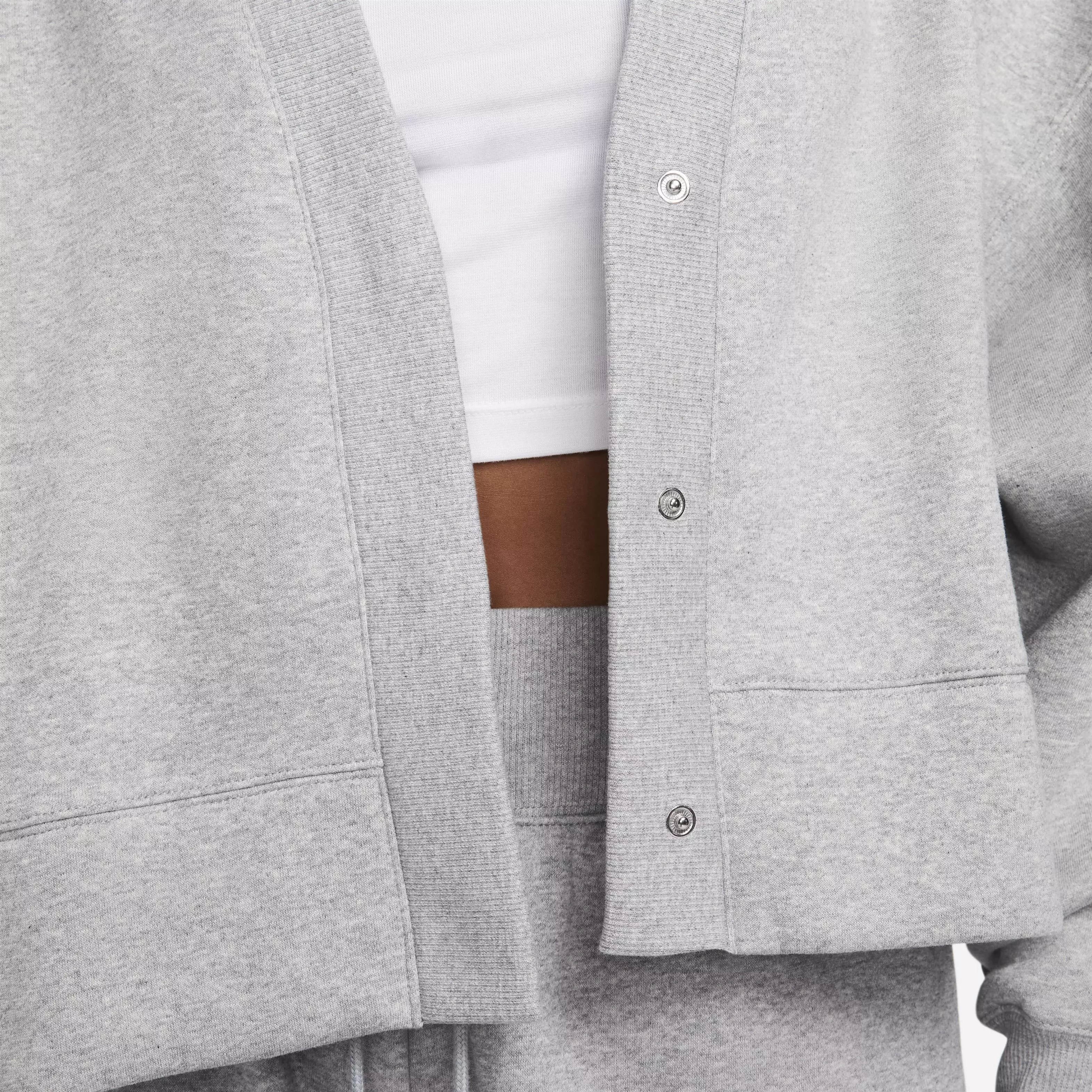 Nike Women's Sportswear Phoenix Fleece Over-Oversized Cardigan - GREY