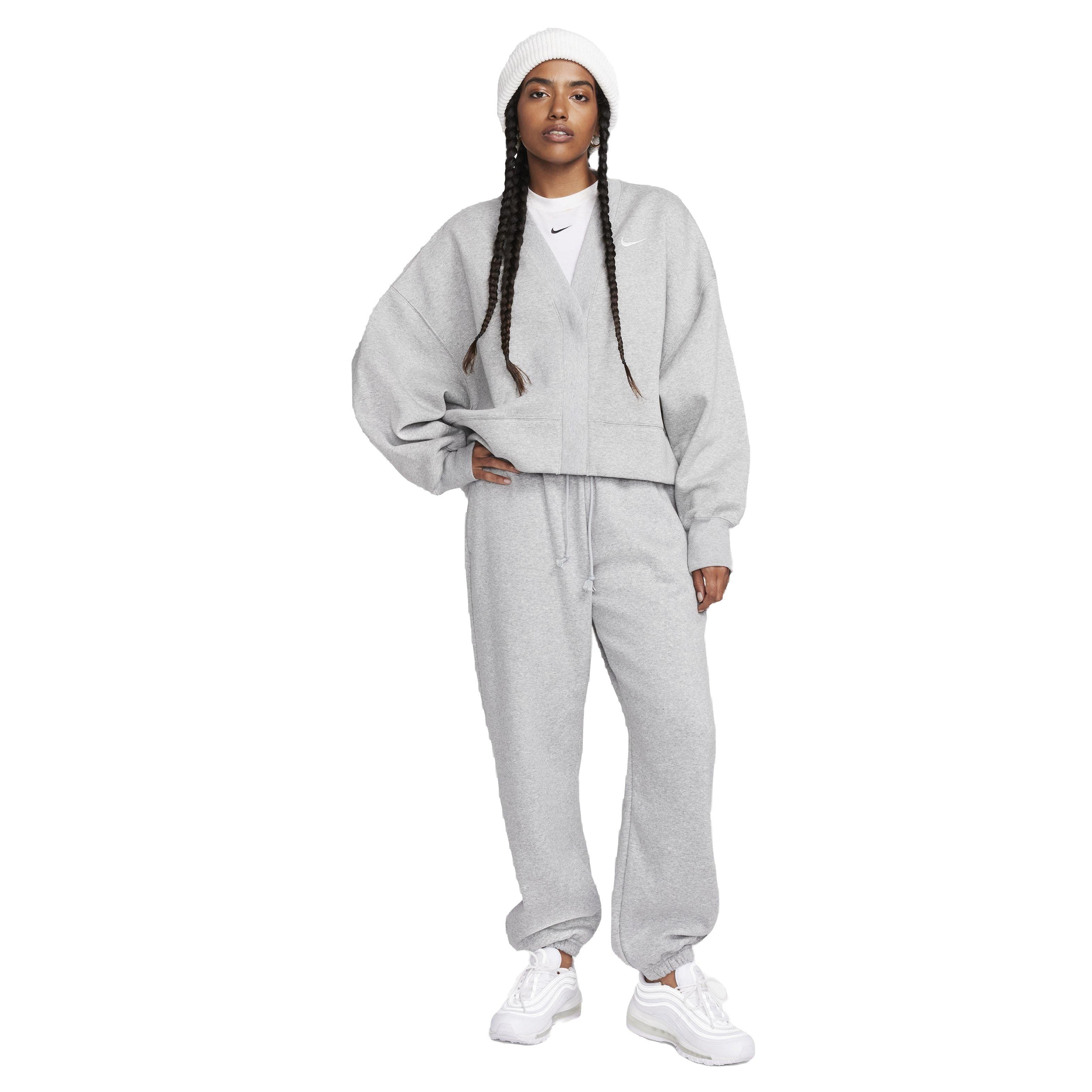 Nike Women's Sportswear Phoenix Fleece Over-Oversized Cardigan - GREY Thumbnail View 8