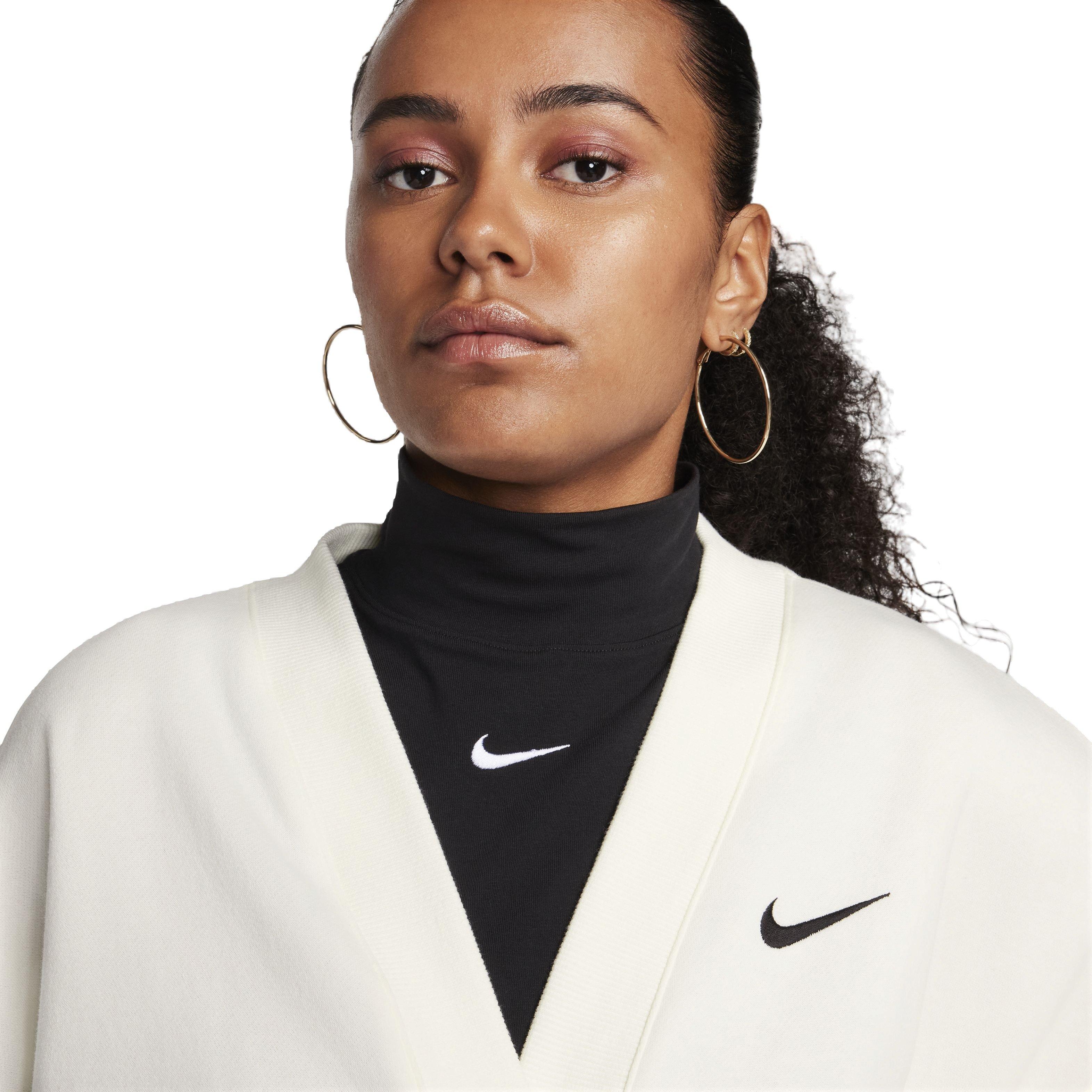 Nike Women's Sportswear Phoenix Fleece Over-Oversized Cardigan - WHITE Thumbnail View 3