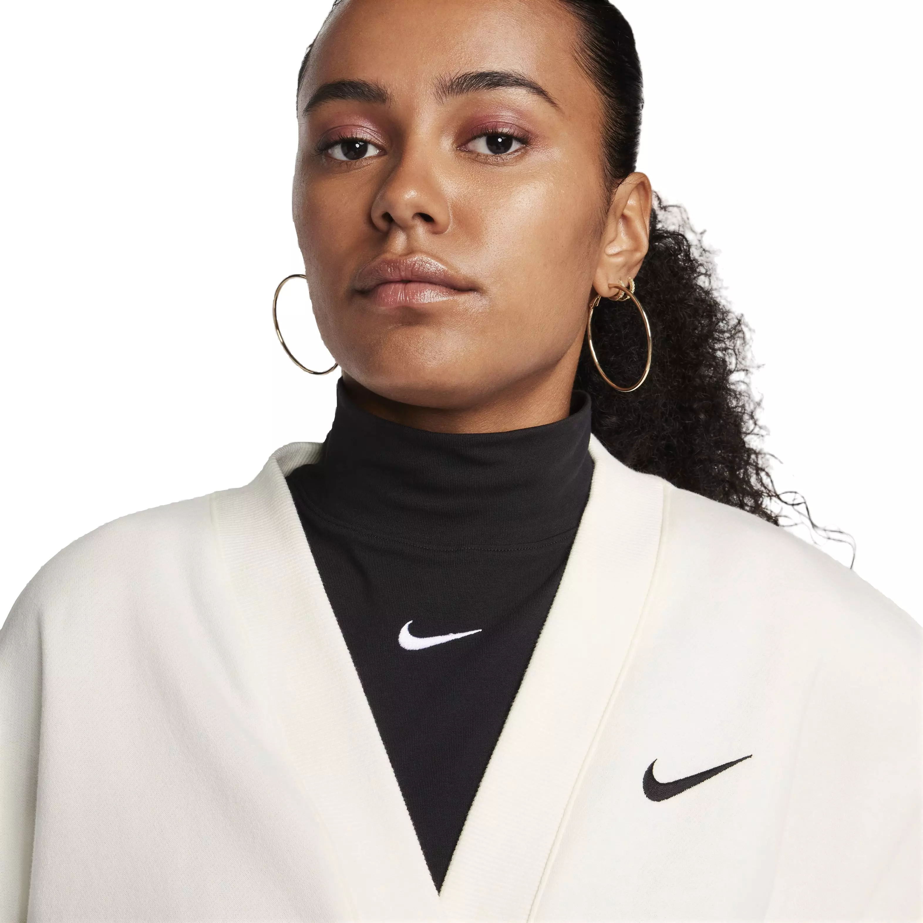 Nike Women's Sportswear Phoenix Fleece Over-Oversized Cardigan - WHITE