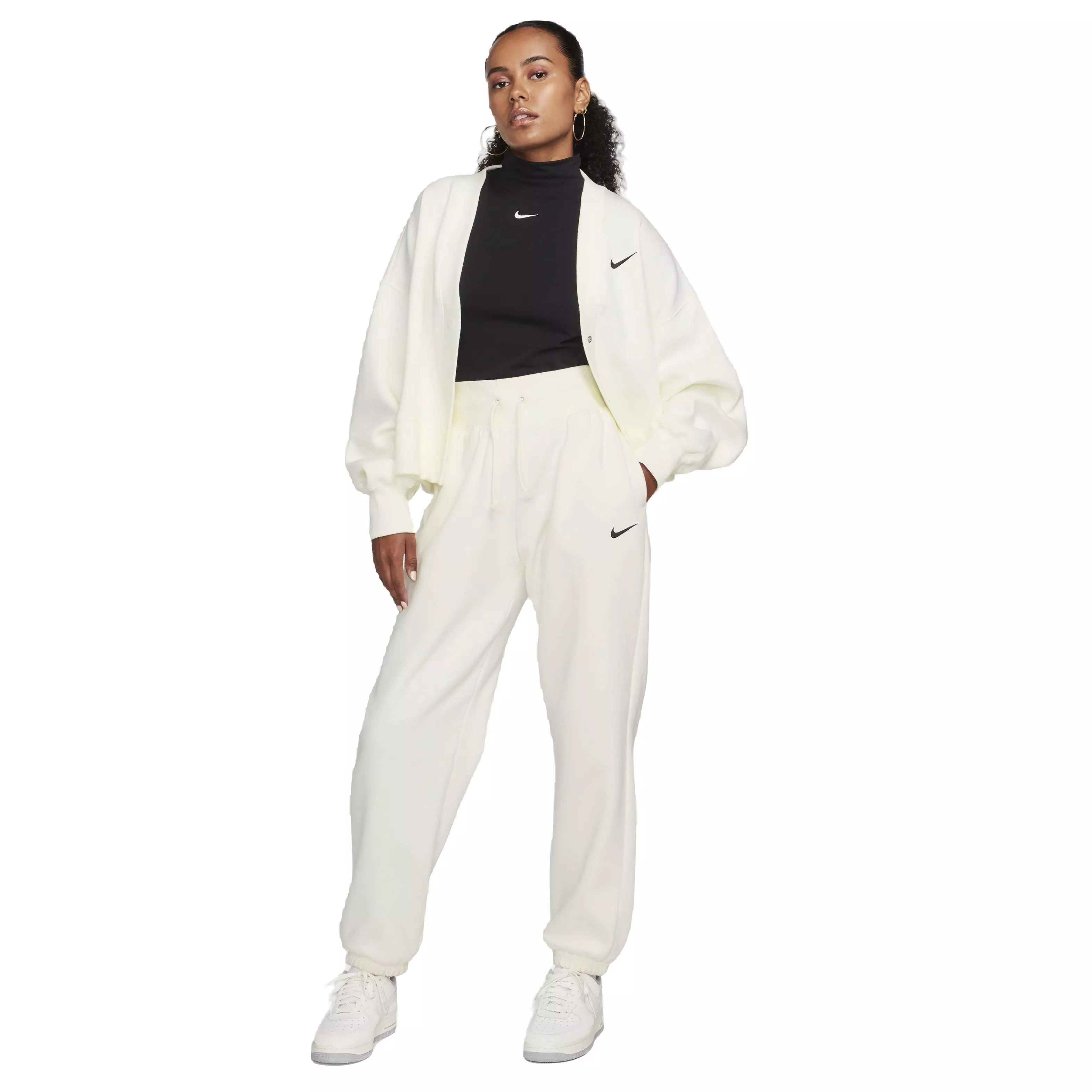 Nike Women's Sportswear Phoenix Fleece Over-Oversized Cardigan - WHITE