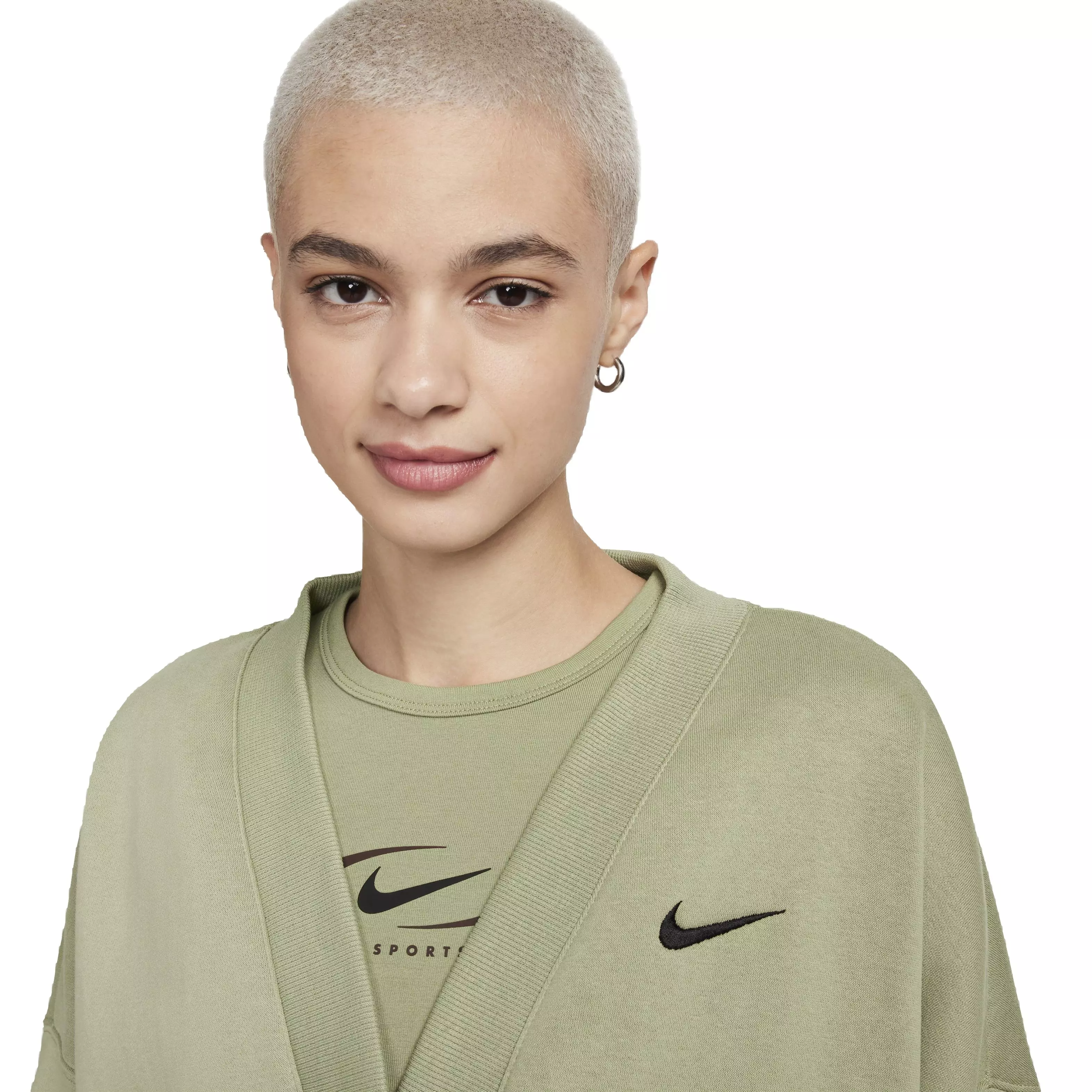 Nike Women's Sportswear Phoenix Fleece Over-Oversized Cardigan - GREEN