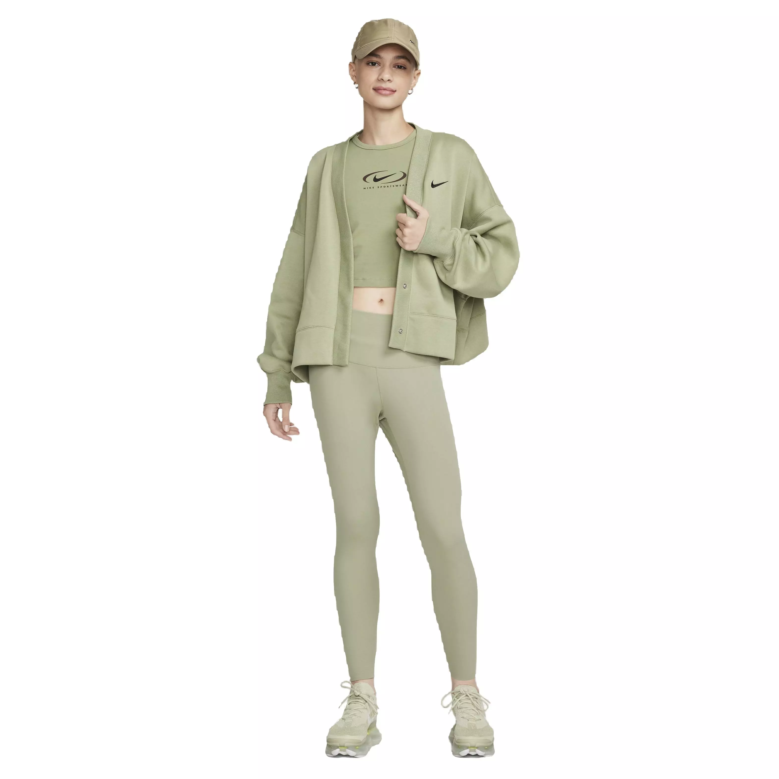 Nike Women's Sportswear Phoenix Fleece Over-Oversized Cardigan - GREEN