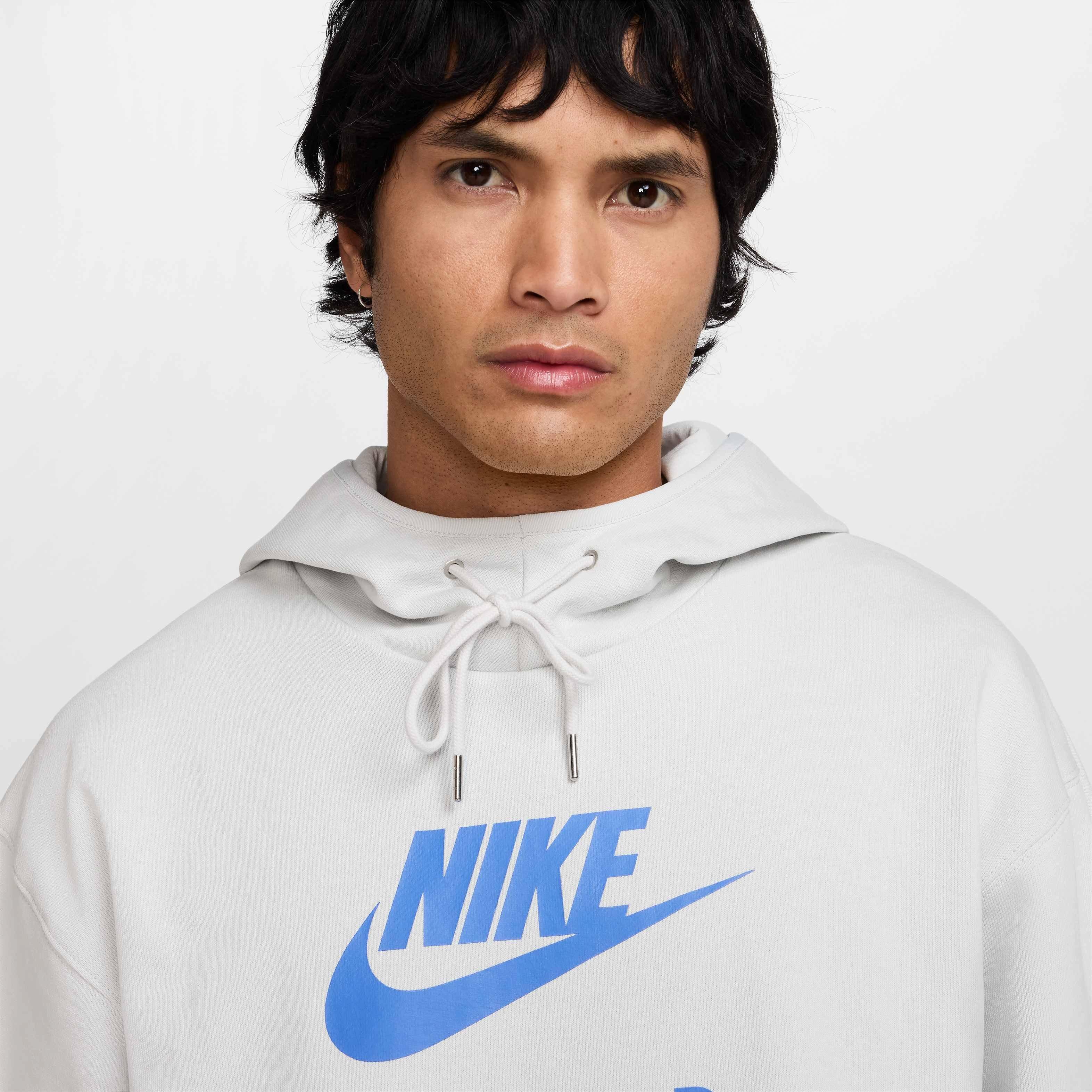 Nike Air Men's Fleece Pullover Hoodie - GREY Thumbnail View 3