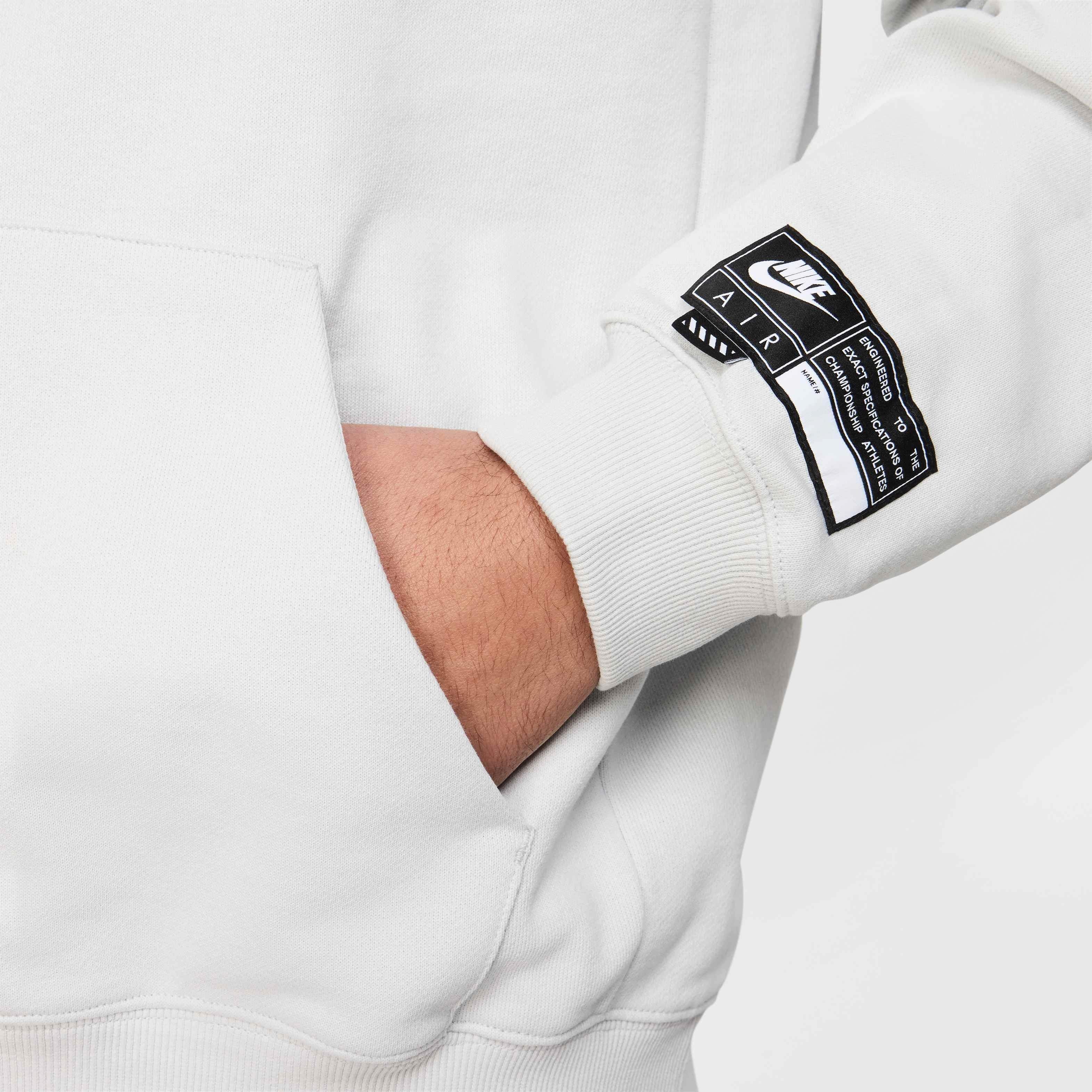 Nike Air Men's Fleece Pullover Hoodie - GREY Thumbnail View 5