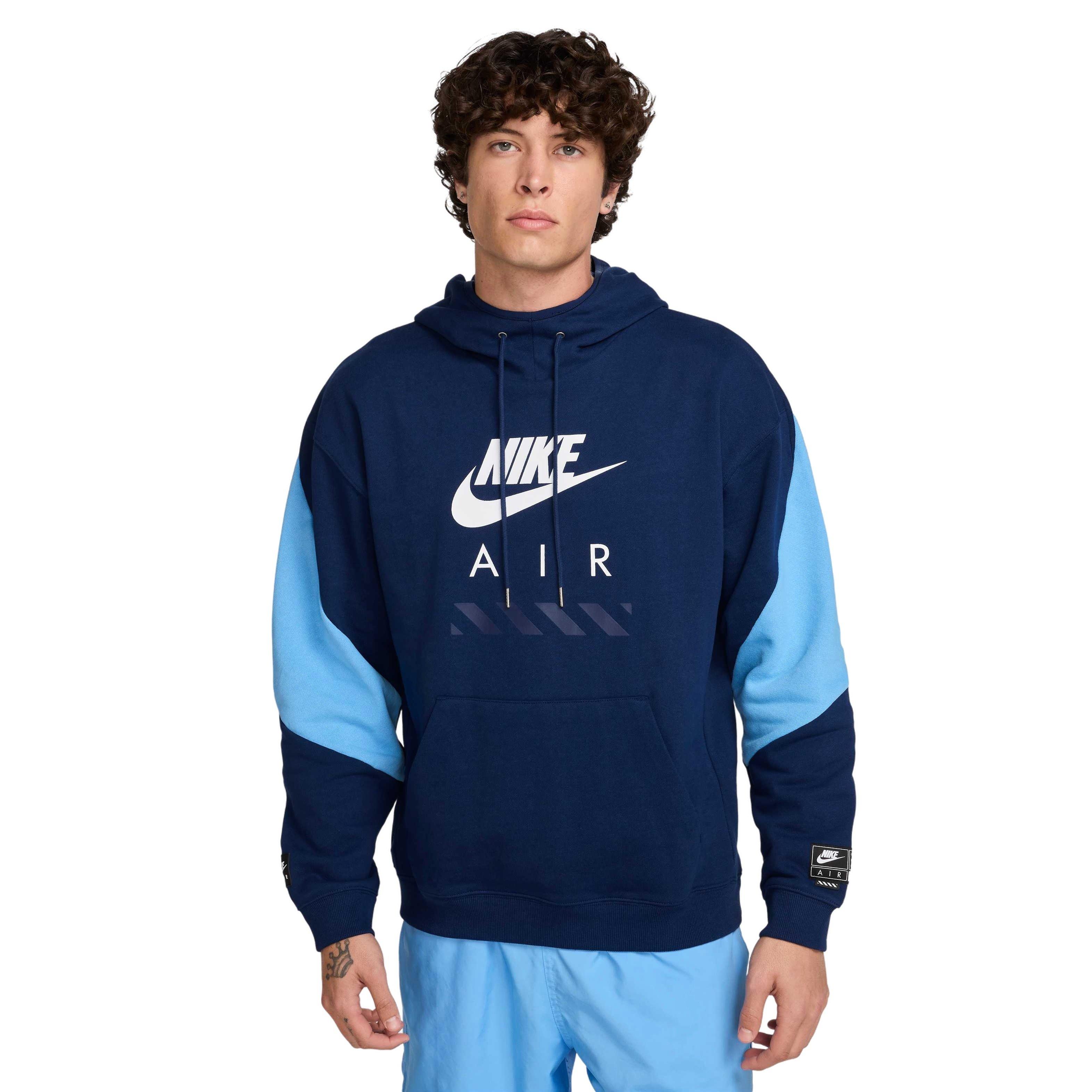Nike Air Men's Fleece Pullover Hoodie - BLUE Thumbnail View 1