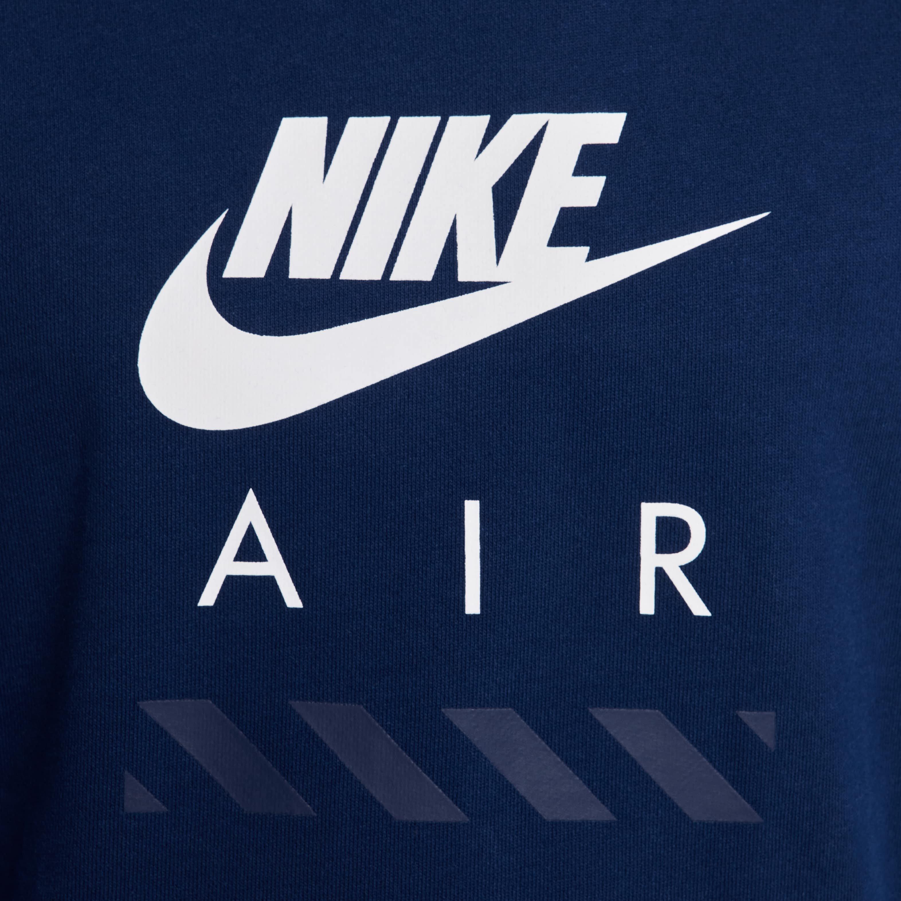 Nike Air Men's Fleece Pullover Hoodie - BLUE Thumbnail View 4