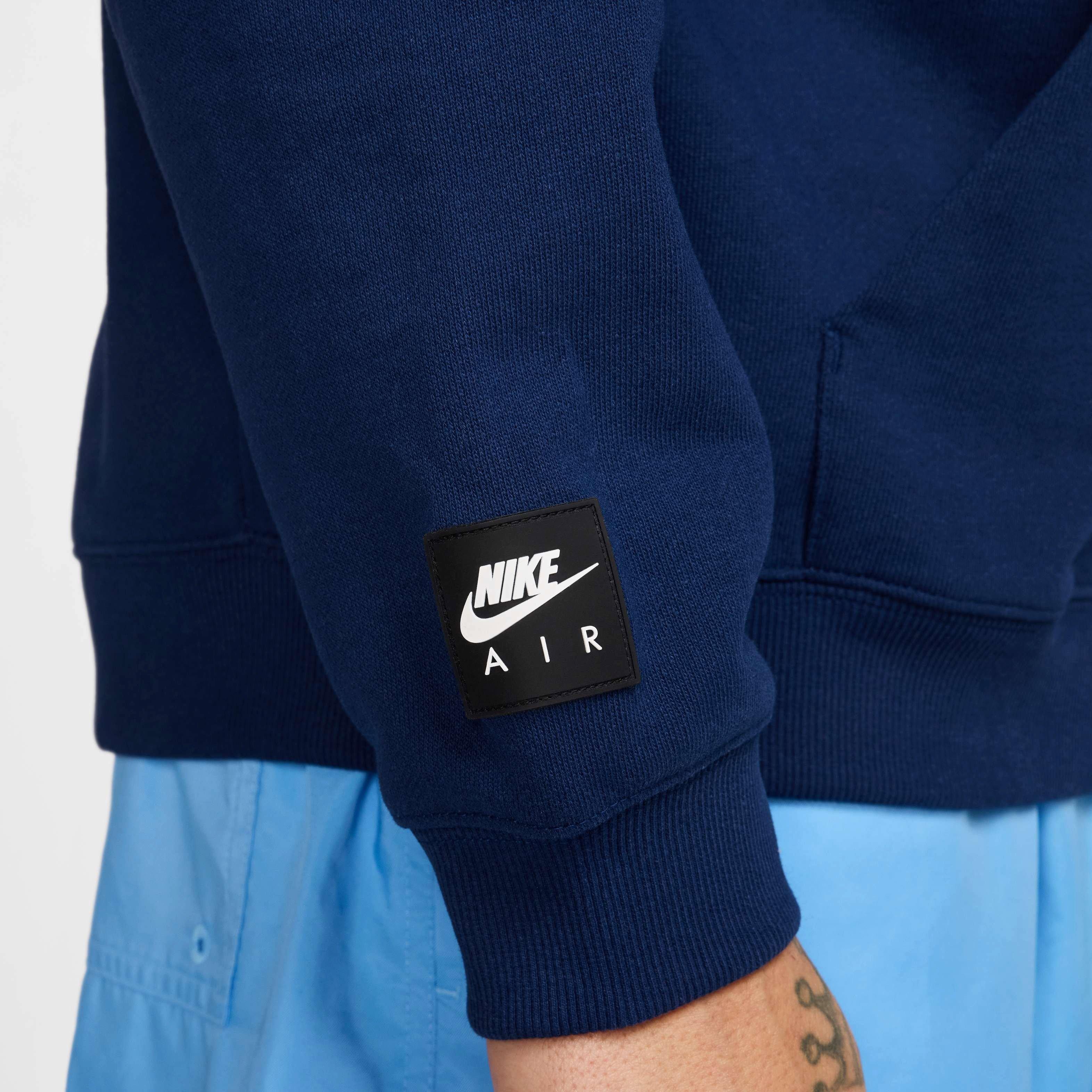 Nike Air Men's Fleece Pullover Hoodie - BLUE Thumbnail View 6