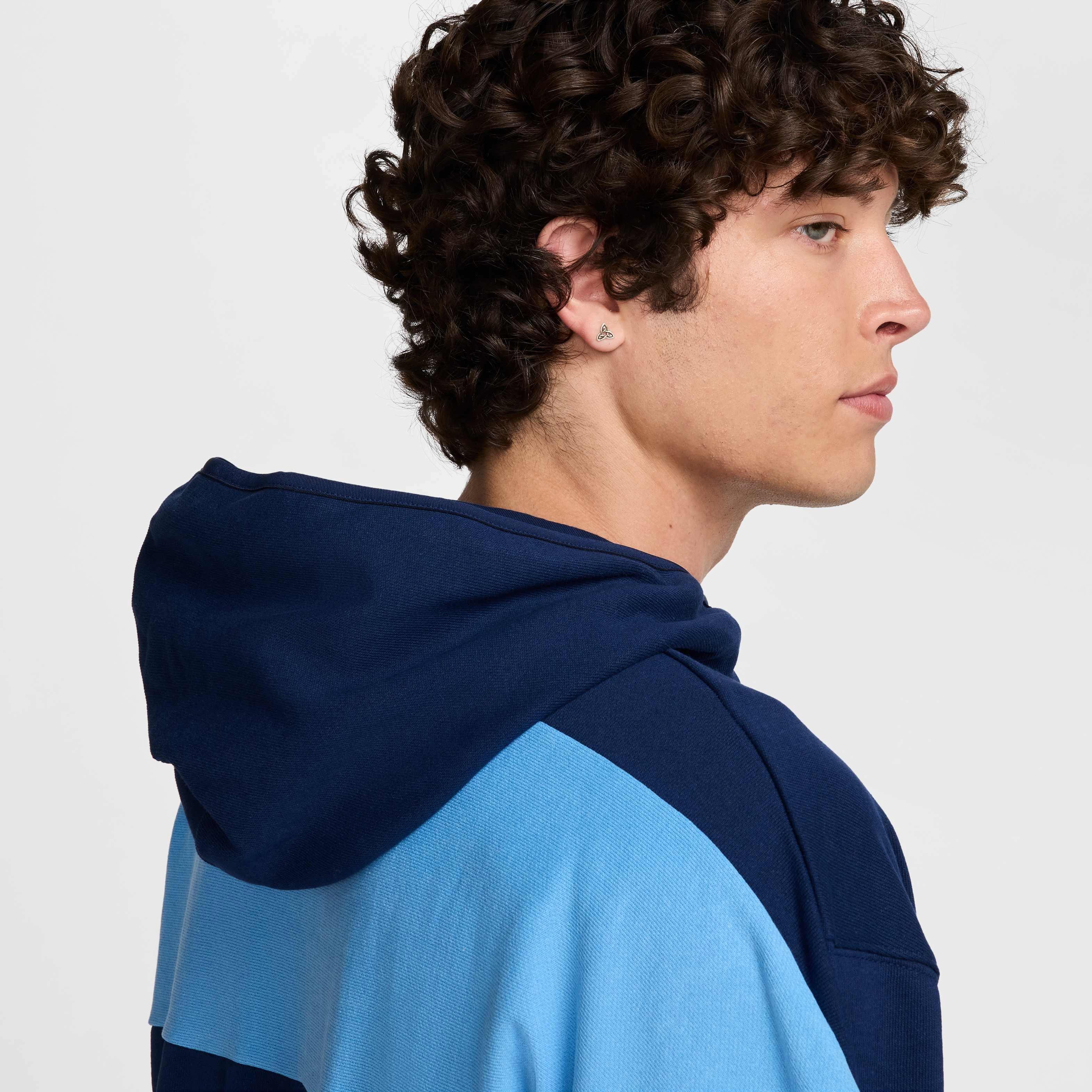 Nike Air Men's Fleece Pullover Hoodie - BLUE Thumbnail View 7