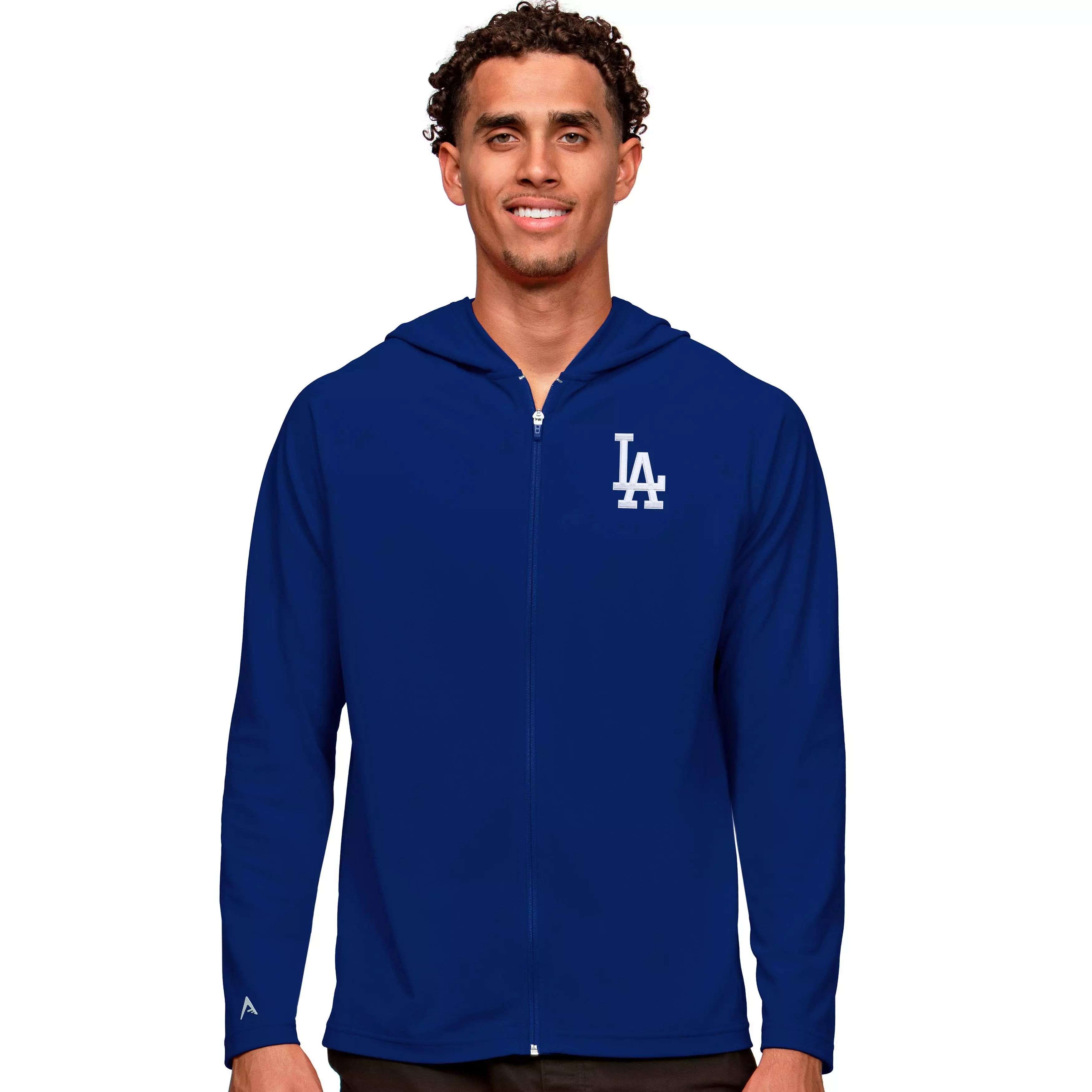 Antigua Men's Los Angeles Dodgers Legacy Full-Zip Hoodie-Royal - ROYAL