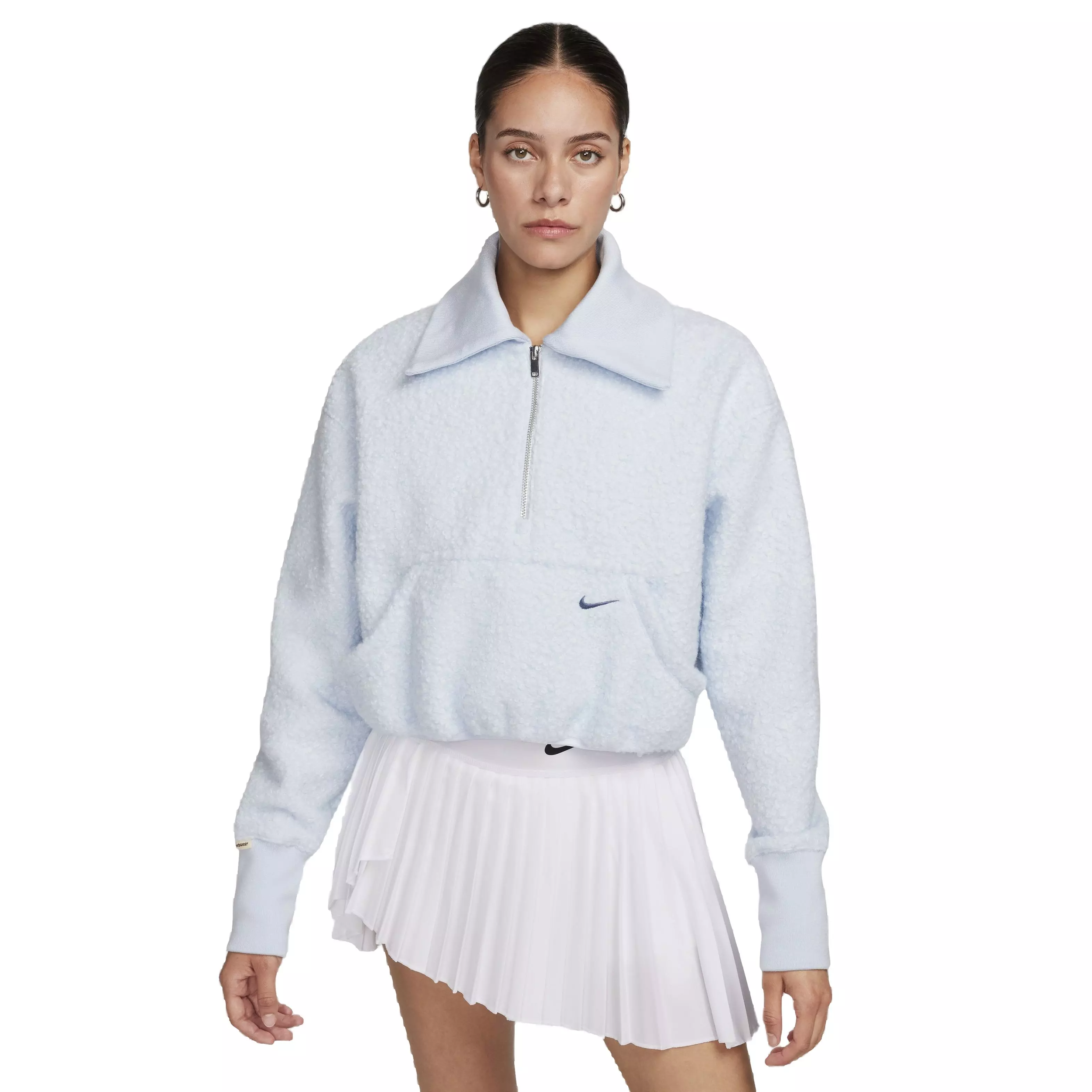 Nike Women's Sportswear Collection Hi-Pile Fleece 1/2-Zip Top - BLUE TINT