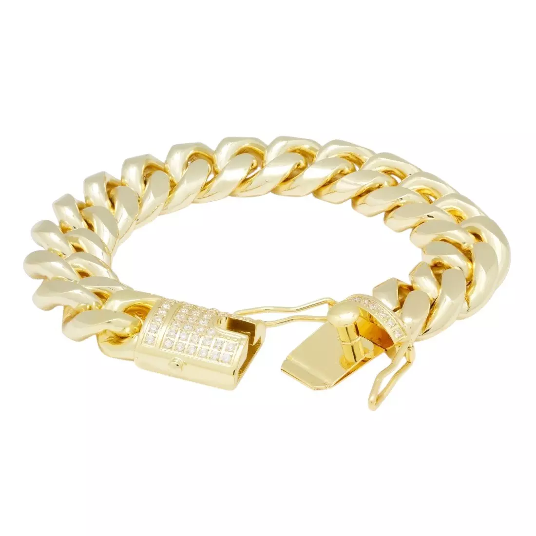 King Ice 16mm Miami Cuban Link Bracelet - GOLD
