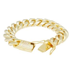King Ice 16mm Miami Cuban Link Bracelet - GOLD