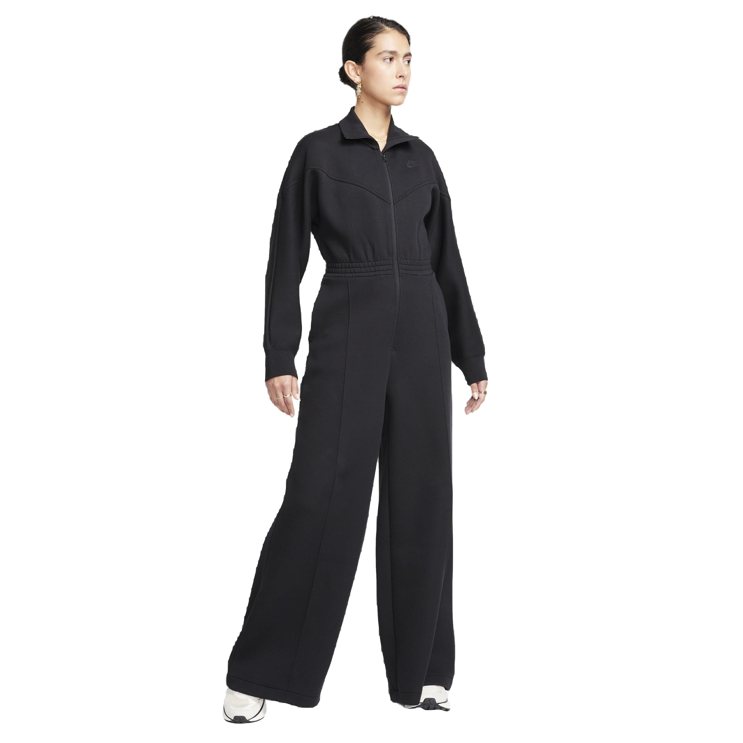 Nike Women's Sportswear Tech Fleece Windrunner Jumpsuit - BLACK Thumbnail View 7