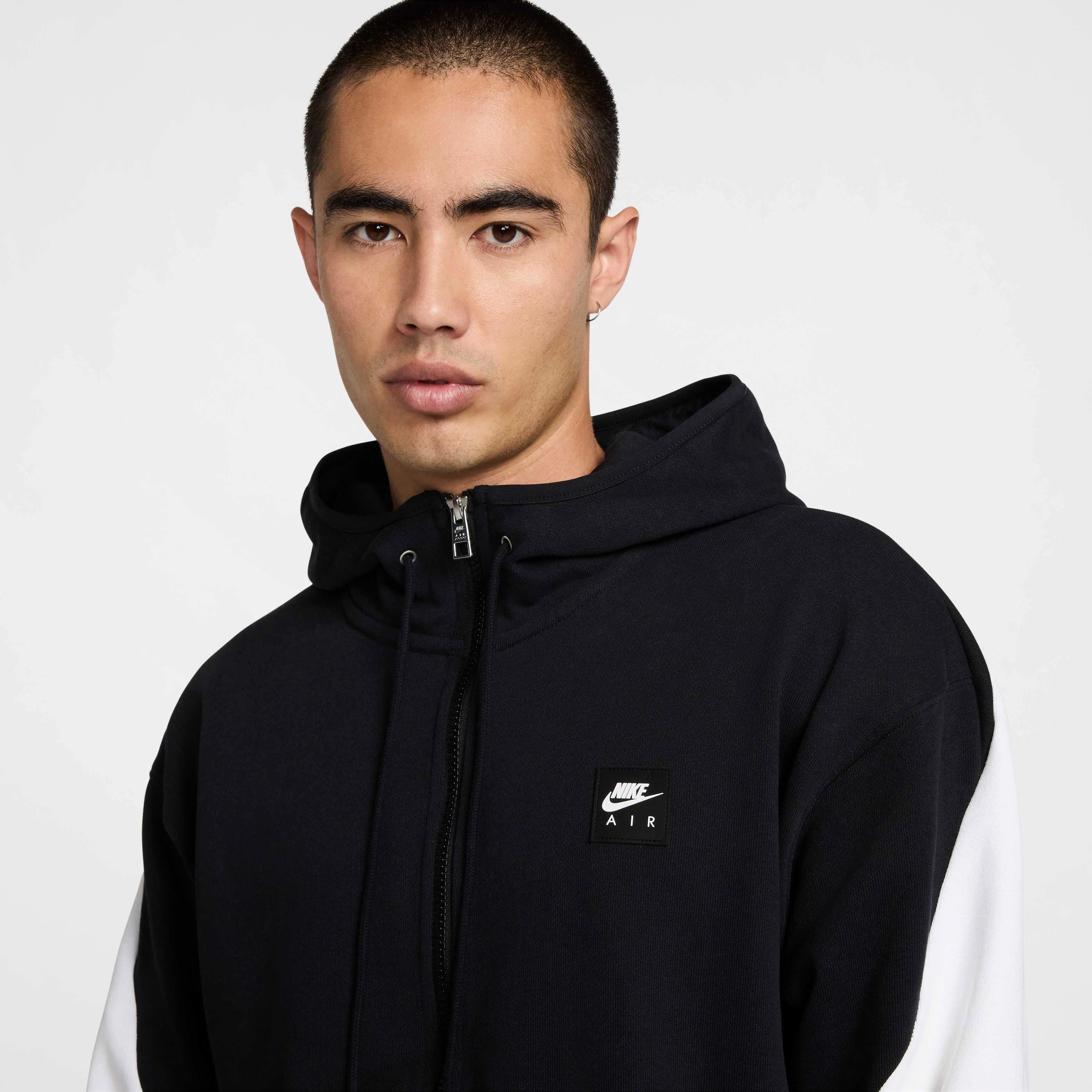 Nike Air Men's Full-Zip Fleece Jacket - BLACK Thumbnail View 3