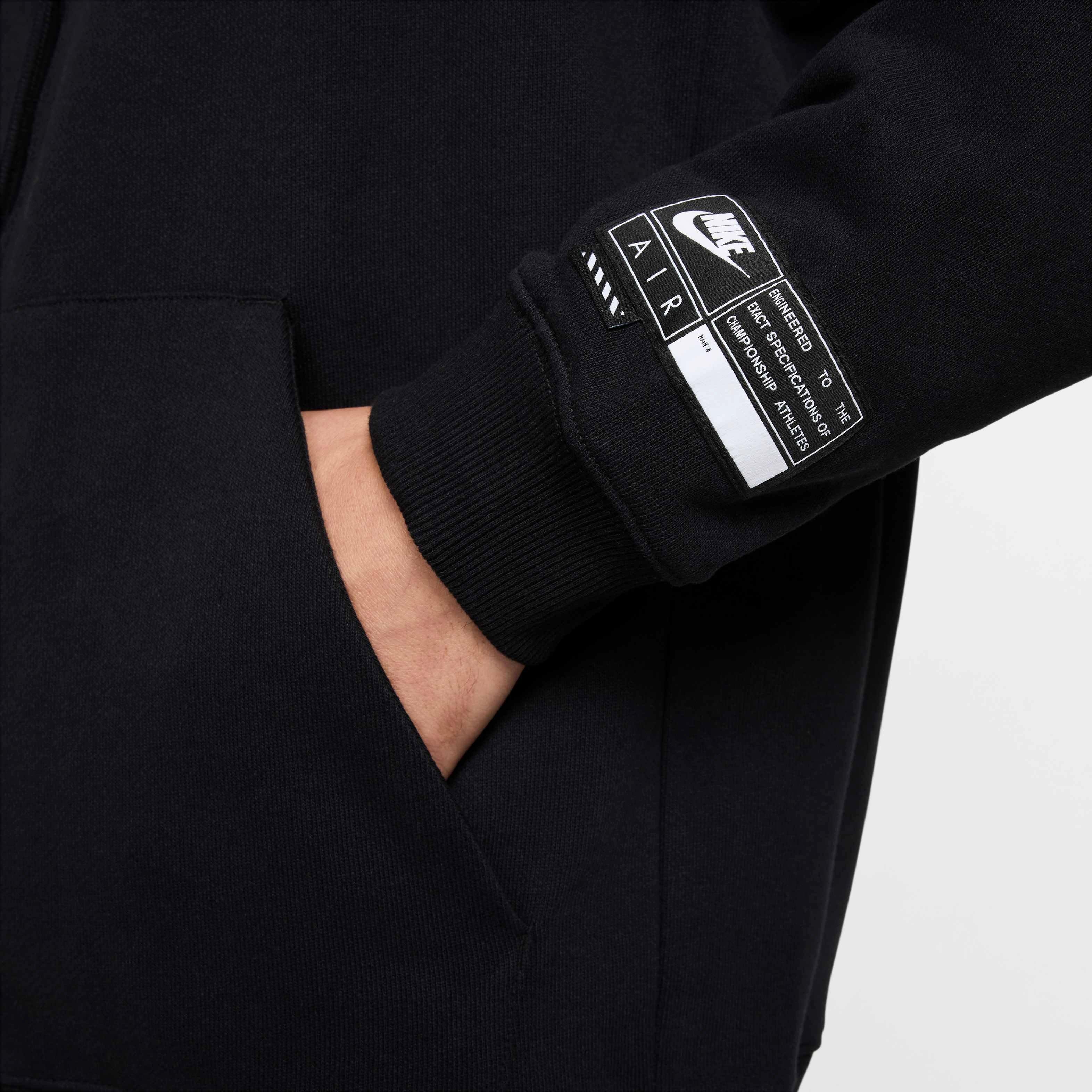 Nike Air Men's Full-Zip Fleece Jacket - BLACK Thumbnail View 5