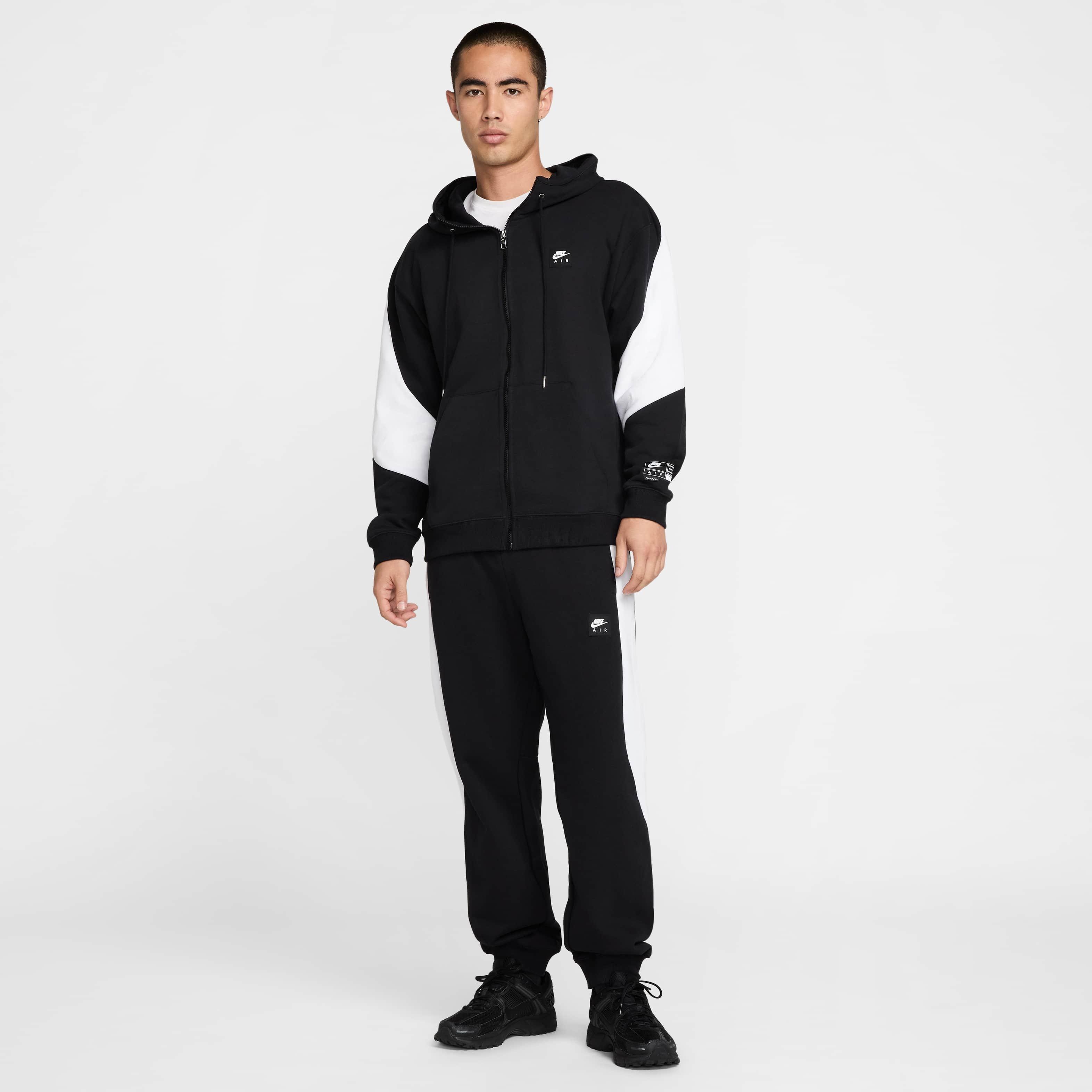 Nike Air Men's Full-Zip Fleece Jacket - BLACK Thumbnail View 8