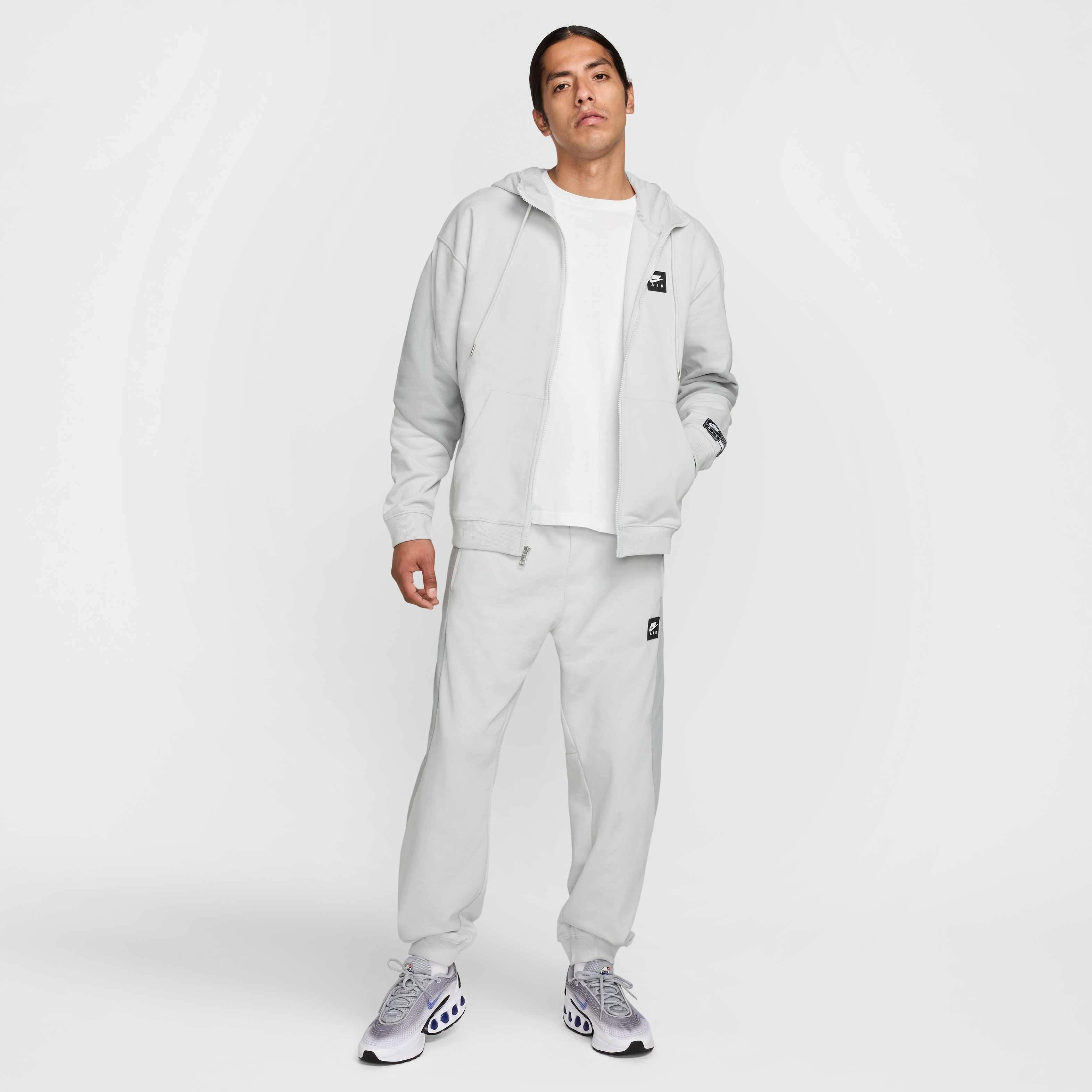 Nike Air Men's Full-Zip Fleece Jacket - GREY Thumbnail View 8