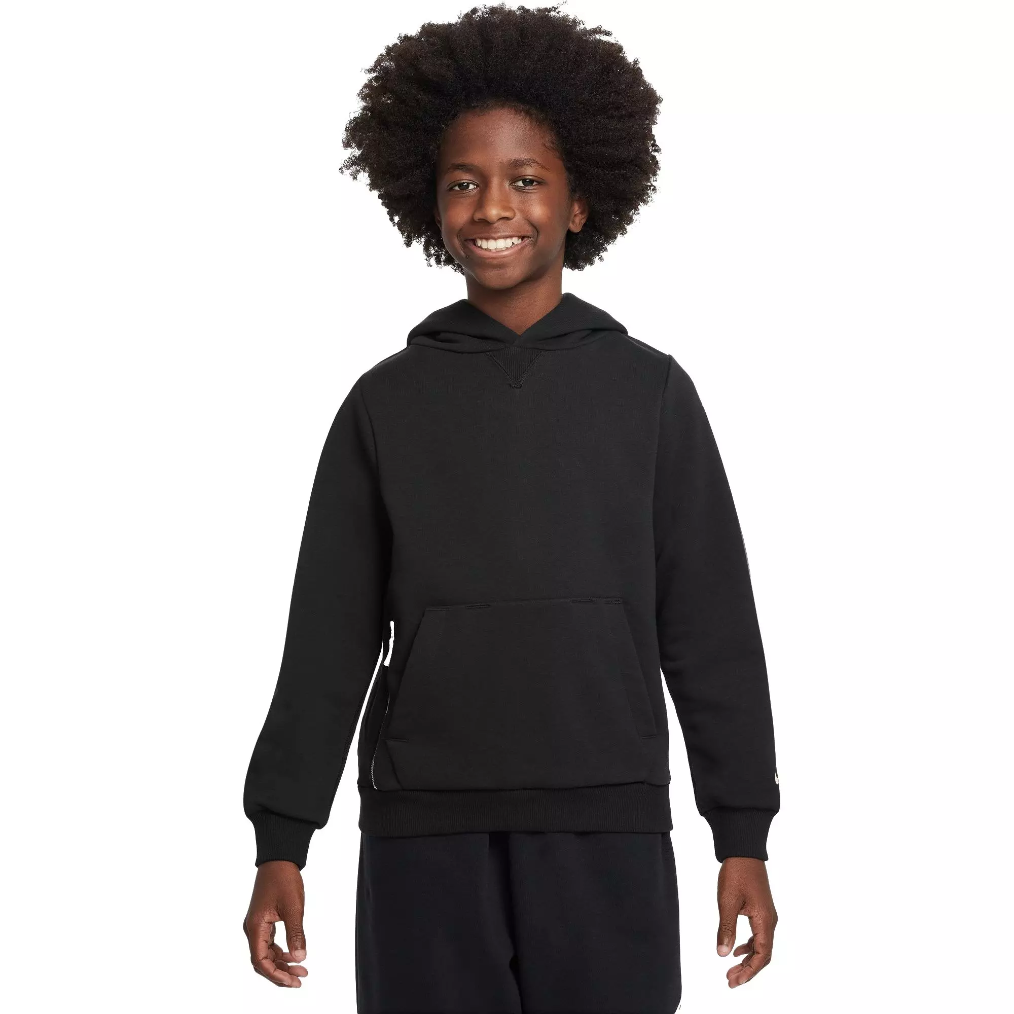 Nike Big Kids' Standard Issue Dri-FIT Fleece Basketball Hoodie - BLACK