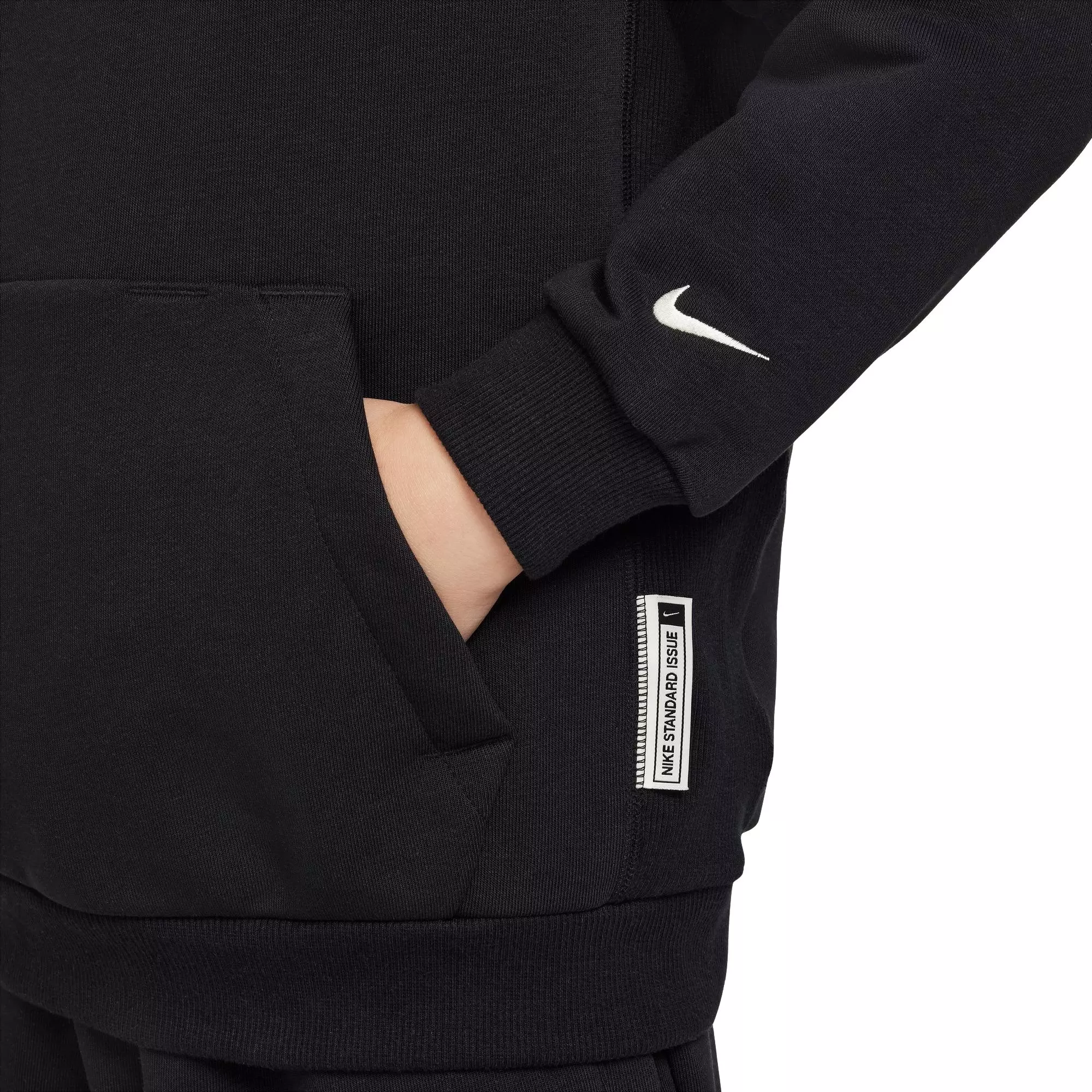 Nike Big Kids' Standard Issue Dri-FIT Fleece Basketball Hoodie - BLACK