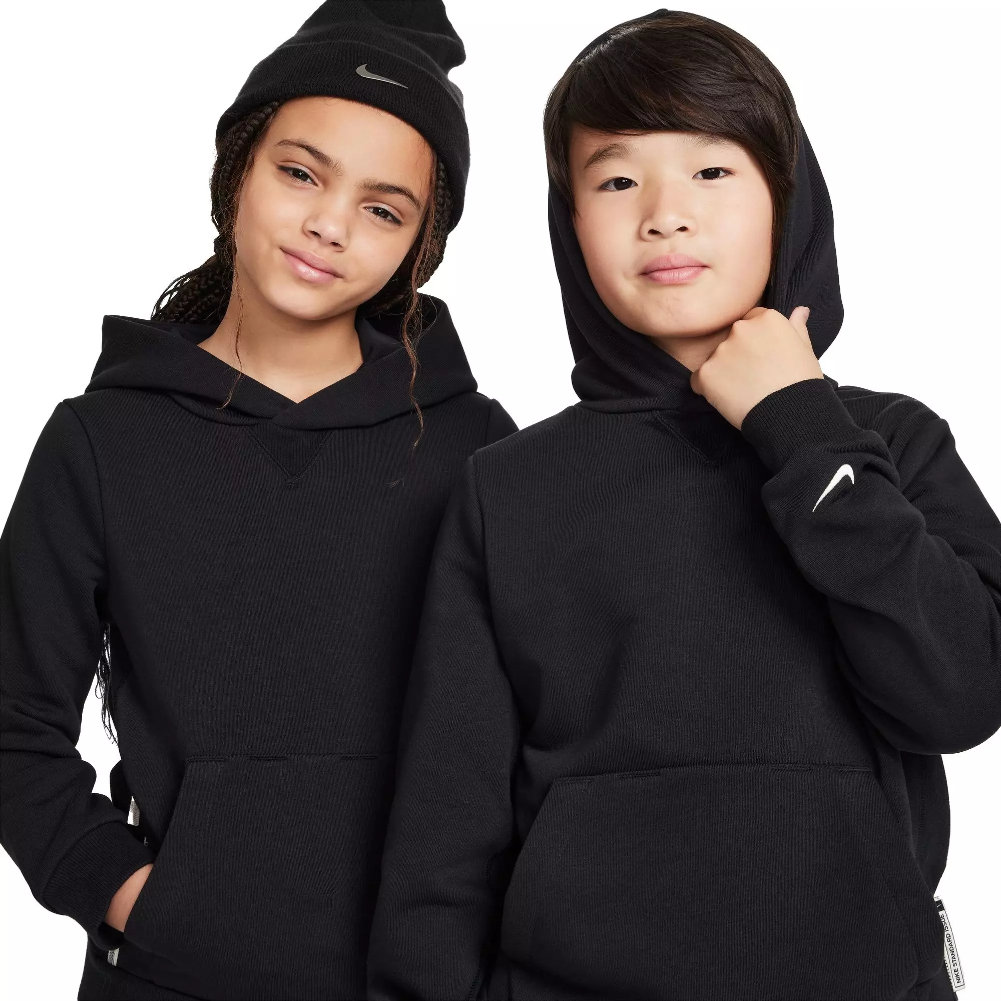 Nike Big Kids' Standard Issue Dri-FIT Fleece Basketball Hoodie - BLACK