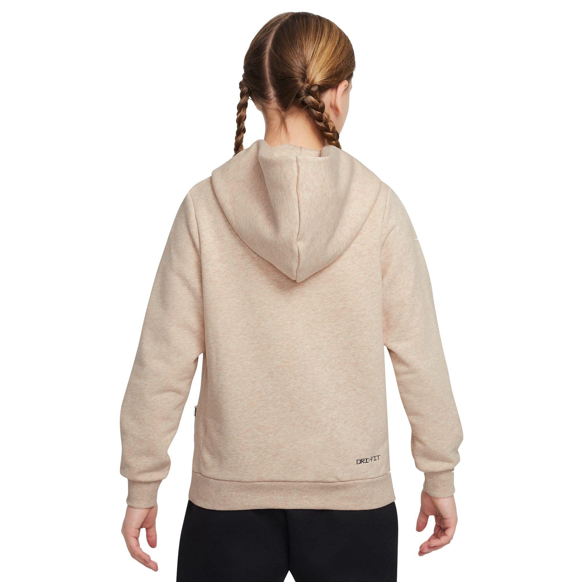 Nike Big Kids' Standard Issue Dri-FIT Fleece Basketball Hoodie - TAN Thumbnail View 4