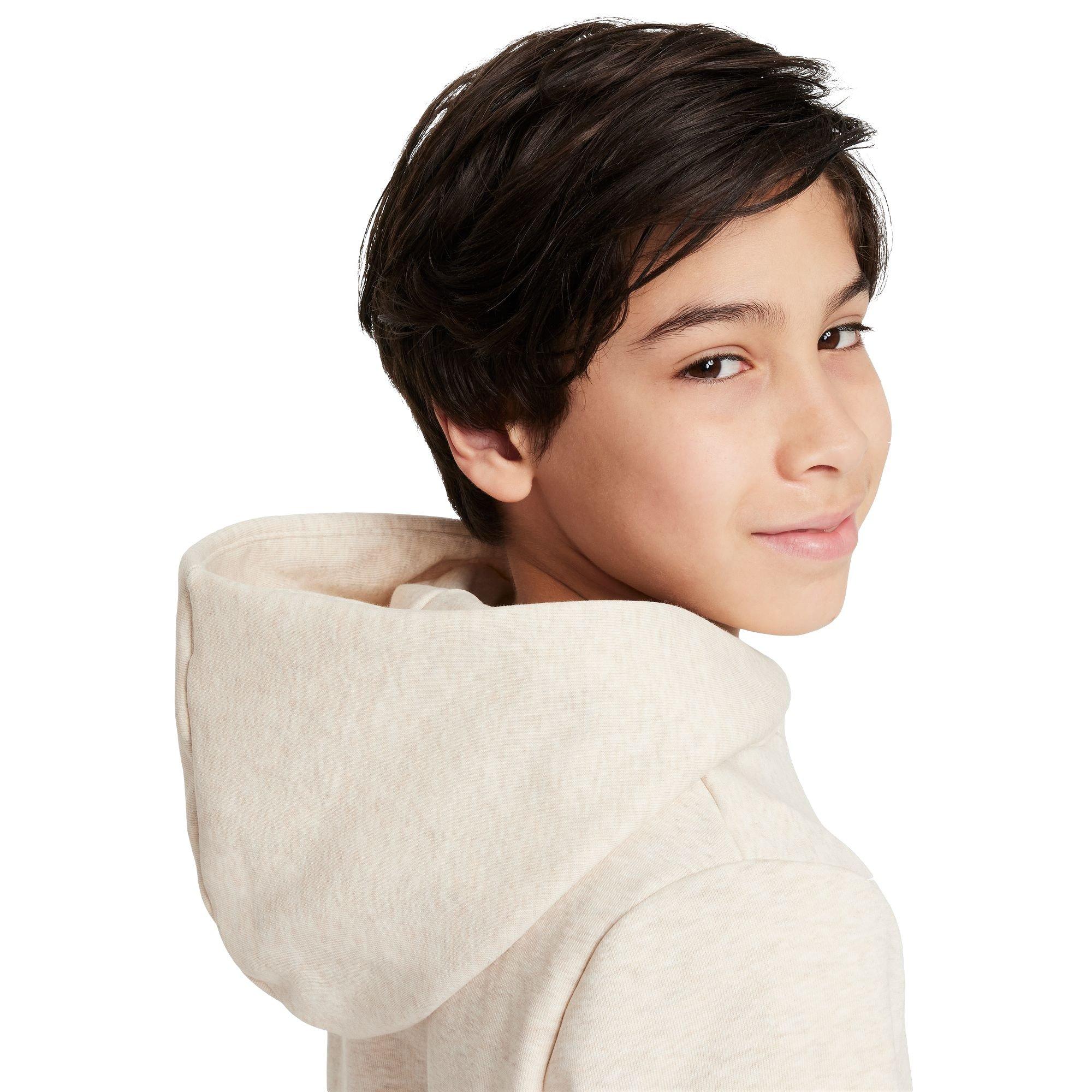 Nike Big Kids' Standard Issue Dri-FIT Fleece Basketball Hoodie - TAN Thumbnail View 5