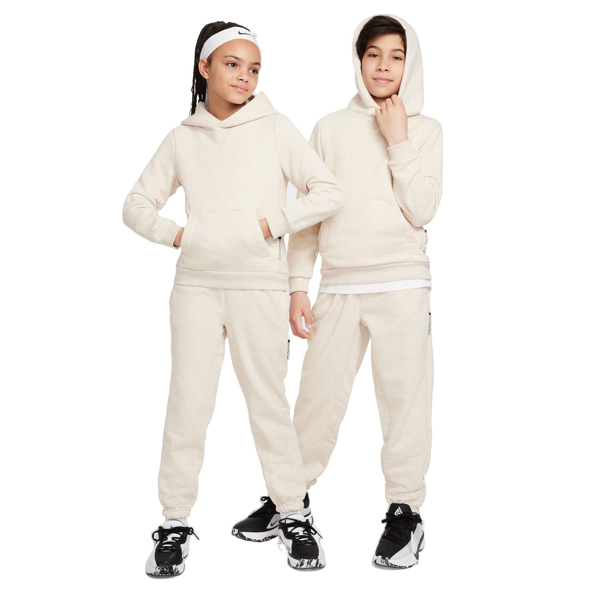 Nike Big Kids' Standard Issue Dri-FIT Fleece Basketball Hoodie - TAN Thumbnail View 10