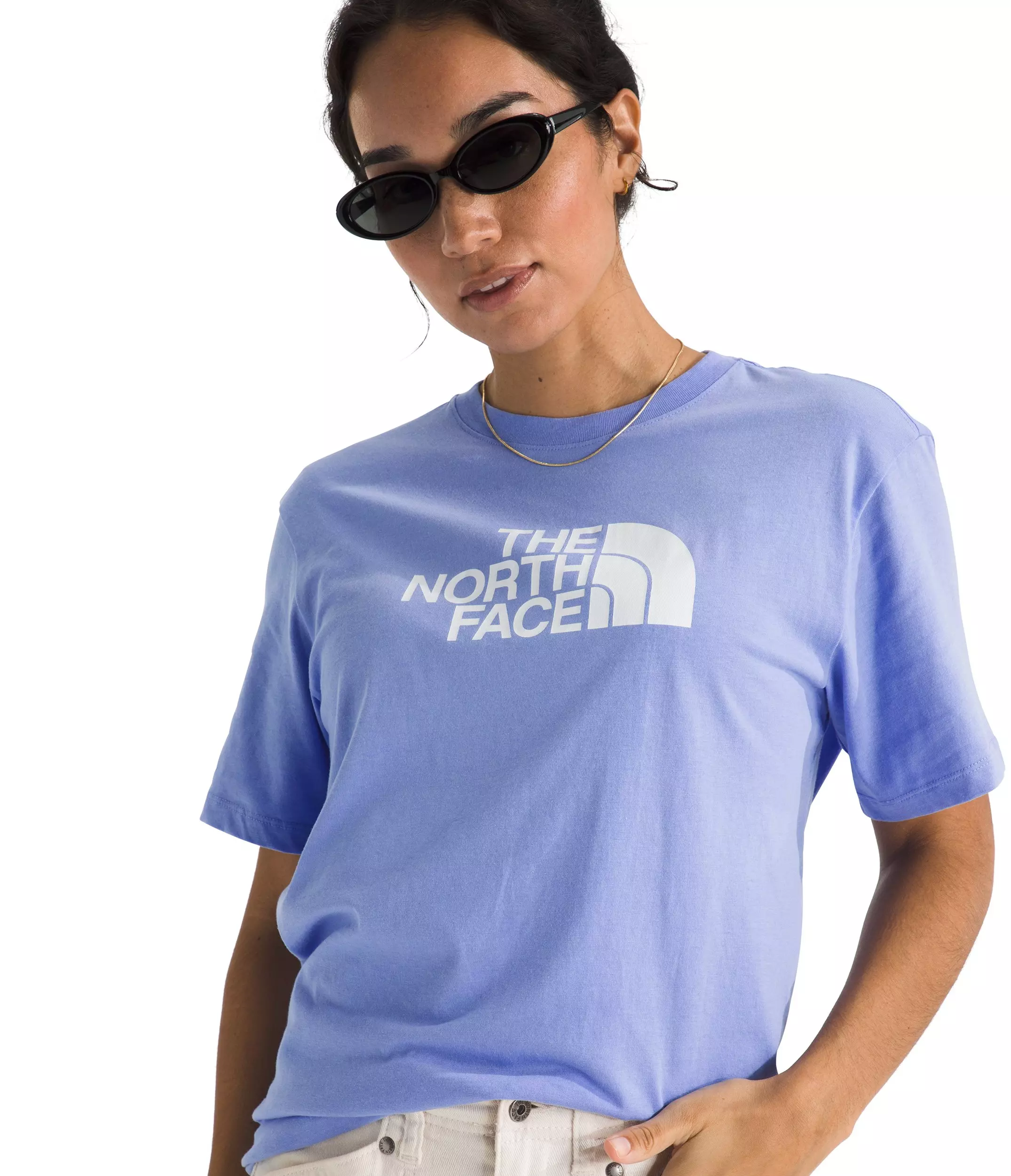 The North Face Women's Evolution Half Dome Relaxed Short-Sleeve Tee -Periwinkle - PERIWINKLE