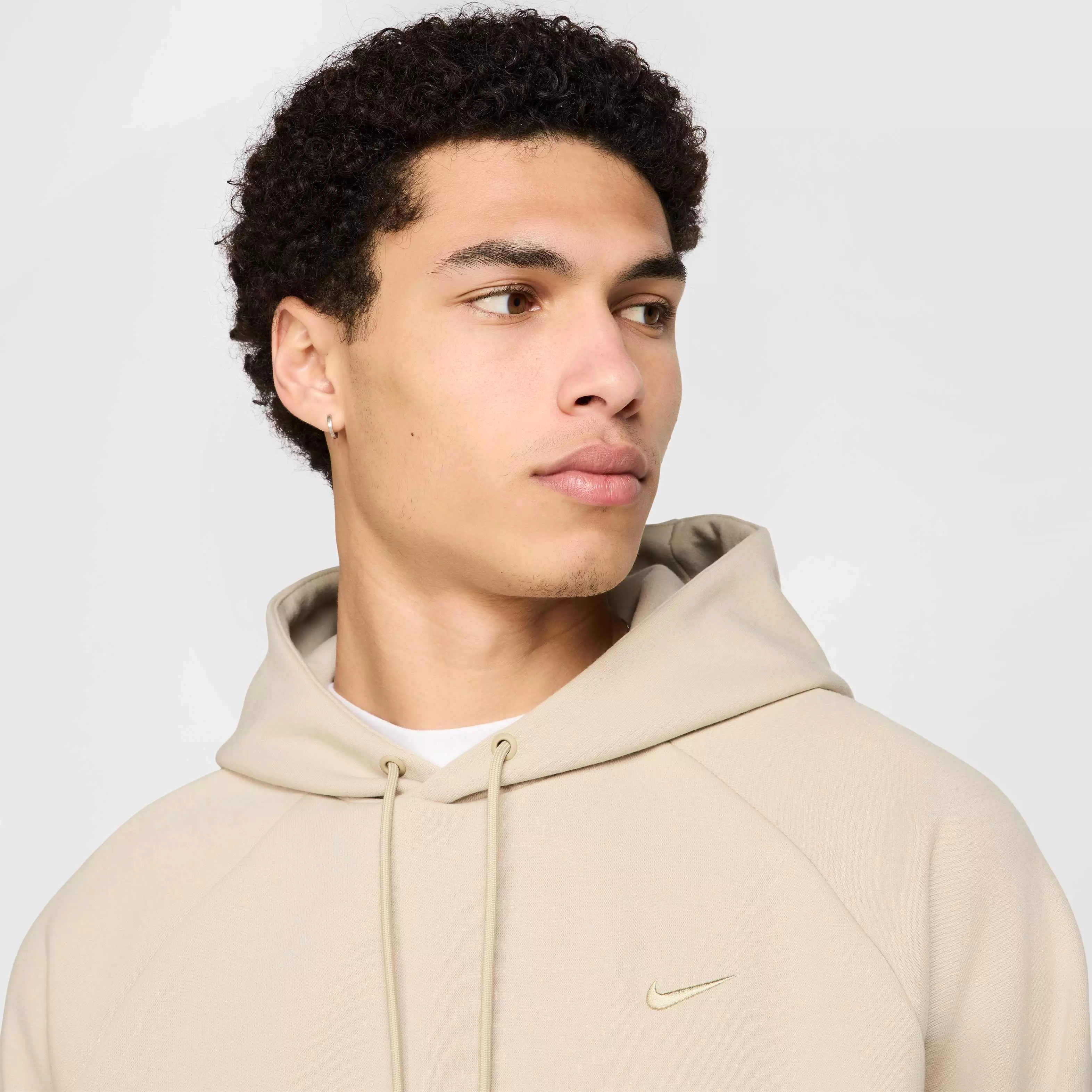 Nike Men's Primary Fleece Dri-FIT UV Pullover Performance Hoodie - KHAKI