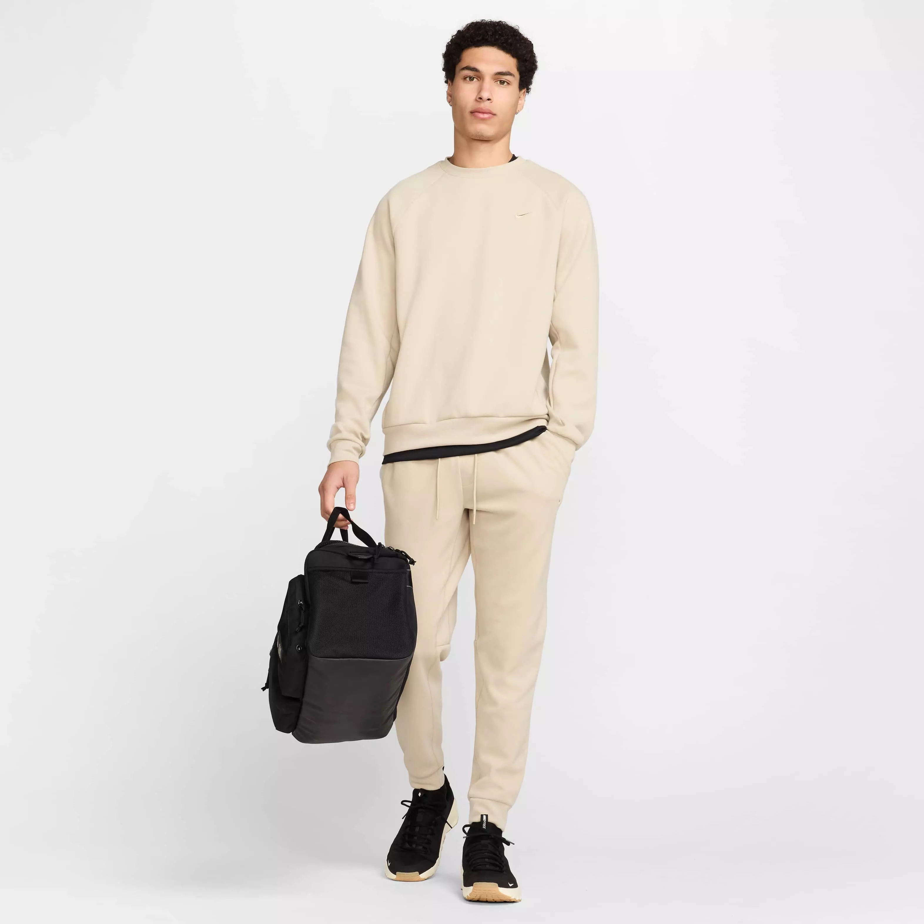 Nike Men's Primary Fleece Dri-Fit UV Performance Crew - KHAKI