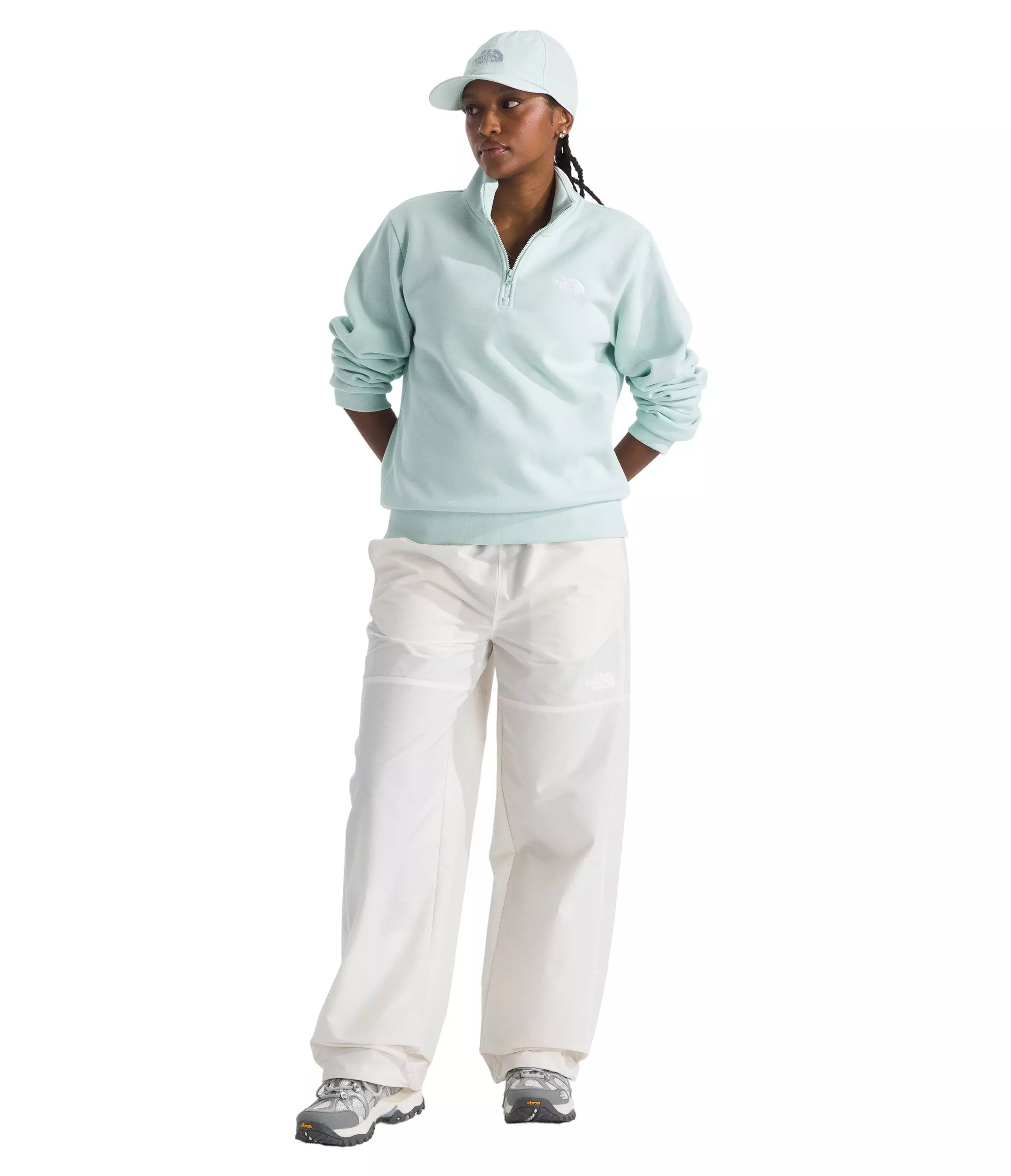 The North Face Women's Evolution Simple Dome Regular 1/4-Zip Sweater -Lt Mint - LT MINT